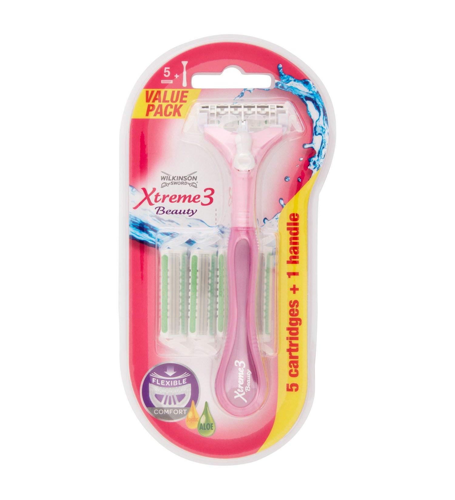 WILKINSON Sword Xtreme 3 Beauty Hybrid Pack - Damenrasierer mit 4 Ersatzklingen f r perfekte Rasur | Internationaler Versand - Buy Online on GoSupps.com