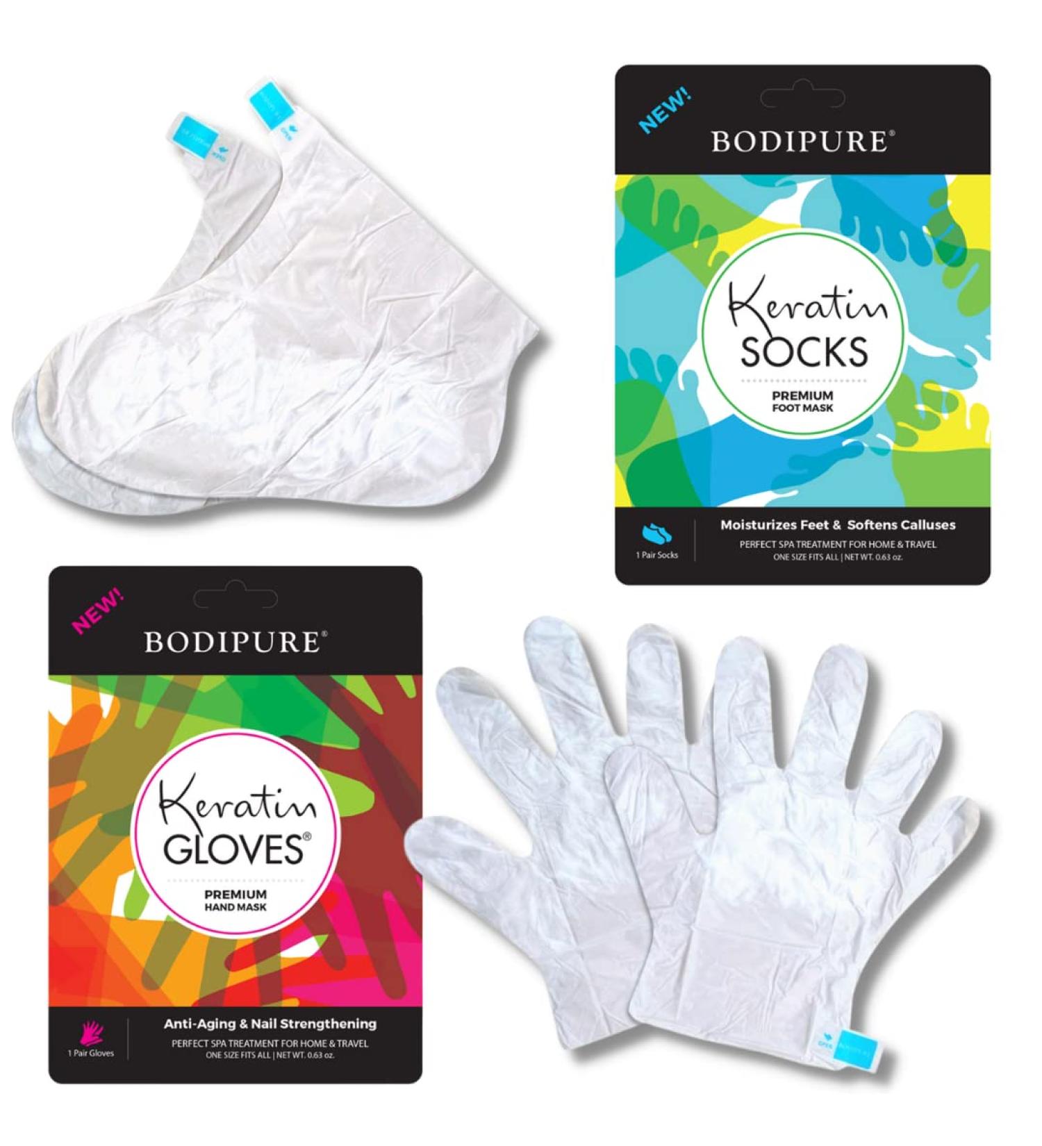 Bodipure Premium Keratin Gloves & Socks Bundle - Nail Strengthening Hand & Foot Masks - Buy Online on GoSupps.com