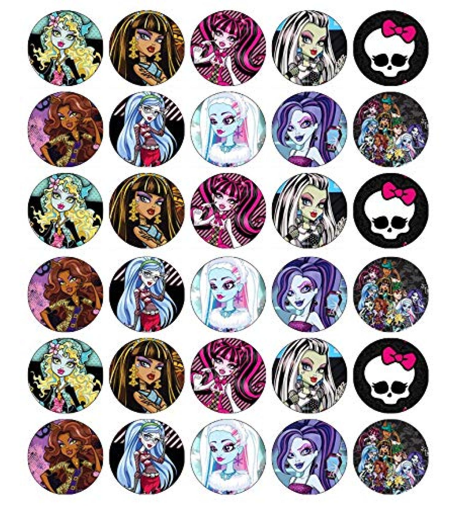 Monster High Cupcake Toppers Edible Wafer Paper Fairy Motif Pack of 30