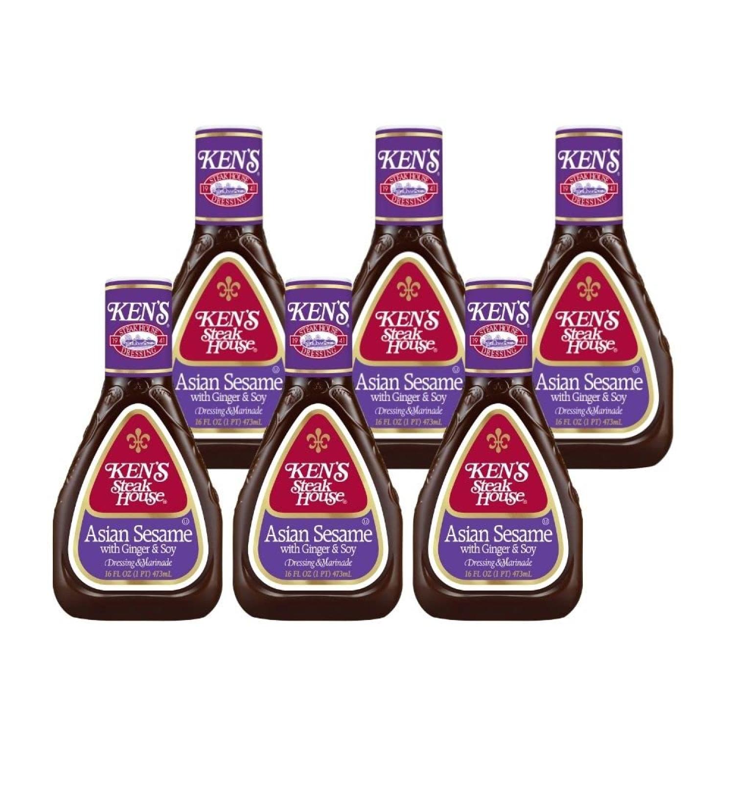 Ken's Steak House Asian Sesame Ginger & Soy Dressing 16 OZ - Pack of 6 - Buy Online on GoSupps.com