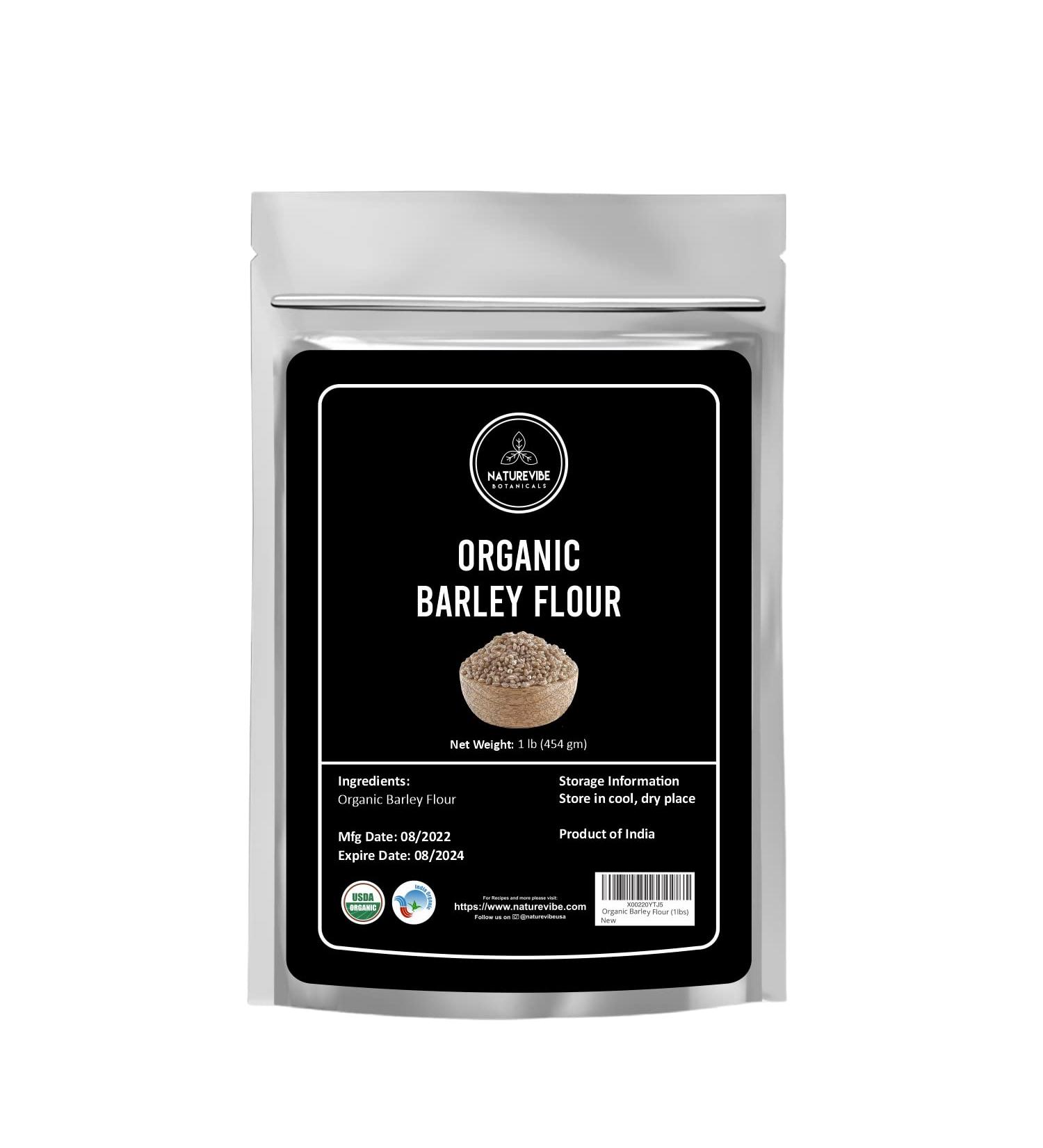 Naturevibe Botanicals Organic Barley Flour 1lb | High Fiber Source (16oz) - Buy Online on GoSupps.com