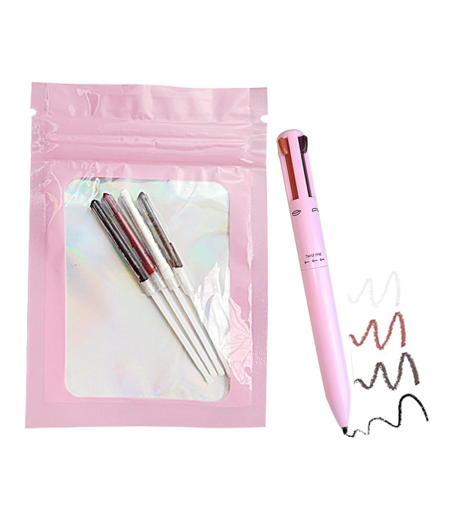  JPSDOWS Waterproof Eyeliner Pencil Matte Lip Pencil - Waterproof Eyebrow Marker Pen with 4 Colors Easy to Rotate for Long-Lasting Sweatproof - Buy Online on GoSupps.com