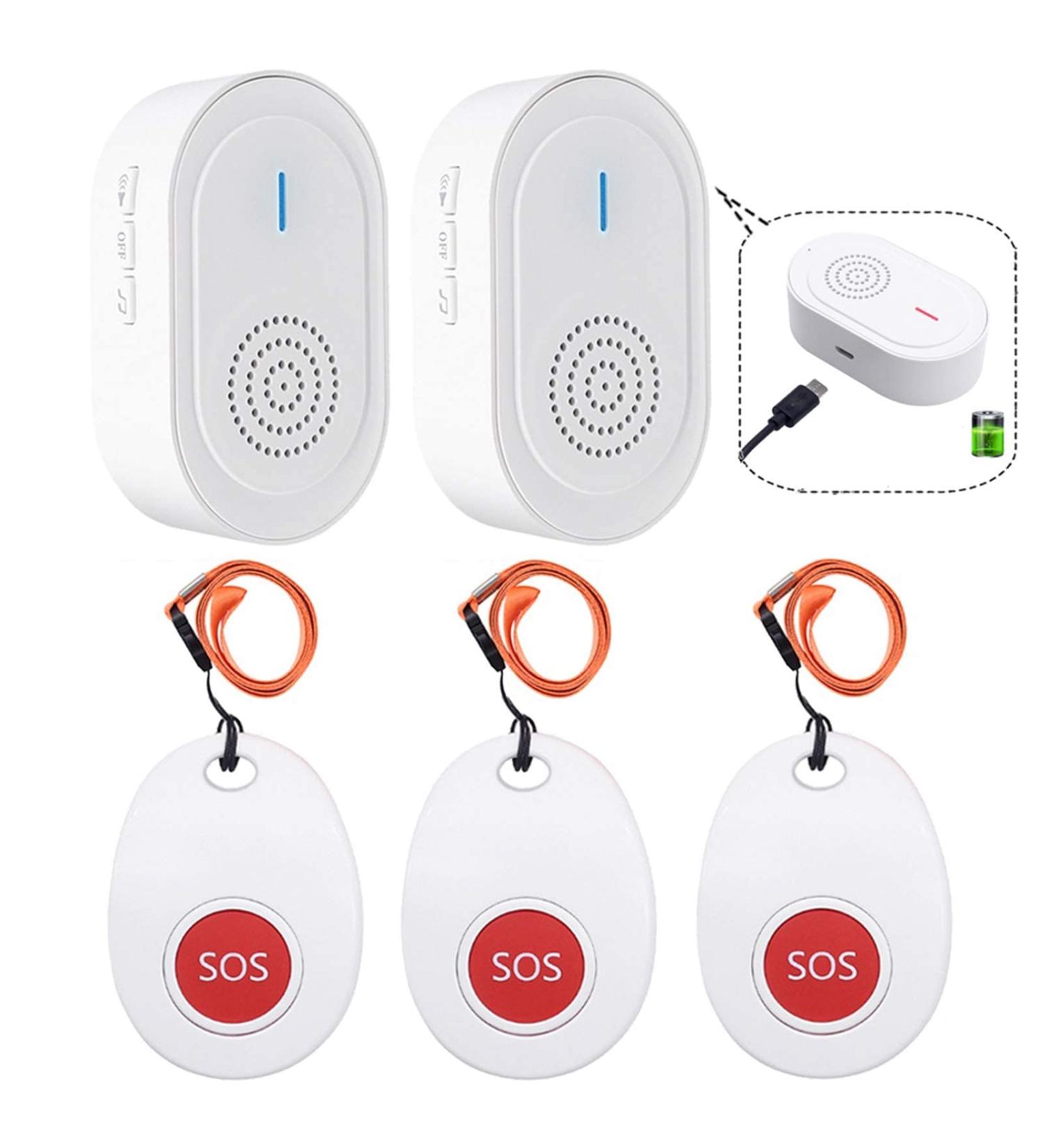 CallToU Caregiver Pager Call Button for Elderly at Home Nurse Alert System Alert Button for Seniors 2 USB Receivers 3 SOS Call Panic Buttons 3 call button+ 2 receivers - Buy Online on GoSupps.com
