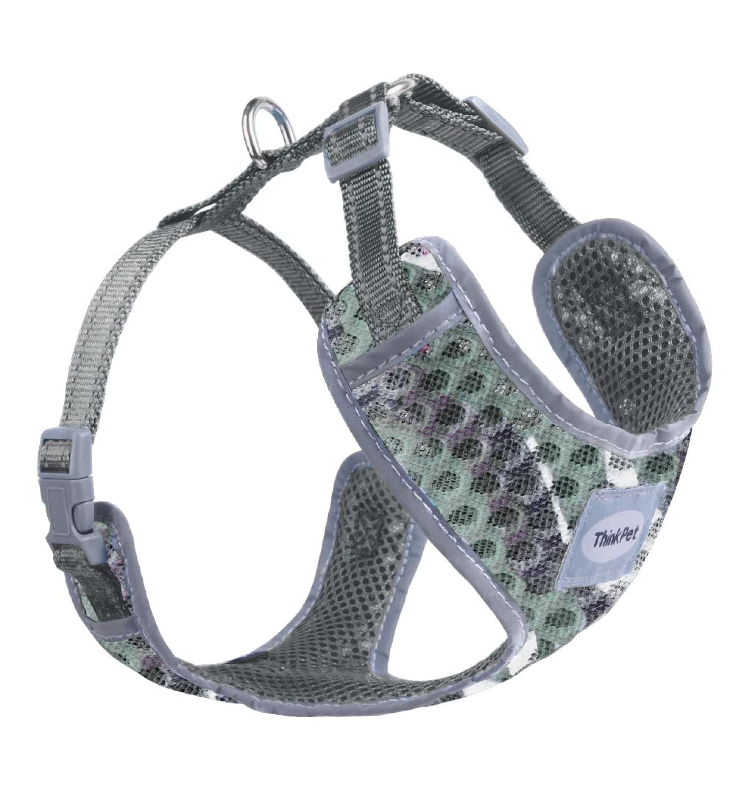 ThinkPet No-Pull Dog Harness & Leash Set - Breathable Adjustable Safety Harness for Small Medium Large Dogs - Padded Reflective Gray (1 Pack) - Buy Online on GoSupps.com