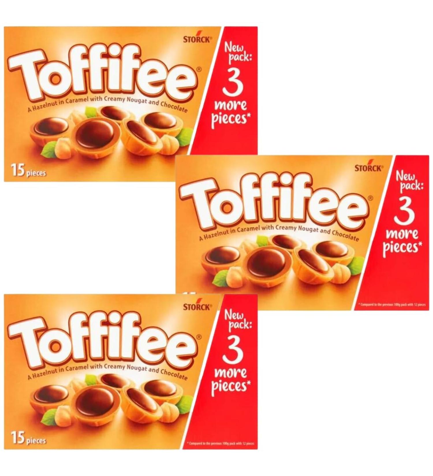 Hazelnut Nougat Bundle with Toffifee Hazelnut Nougat and Chocolate 125g (3 Pack)
