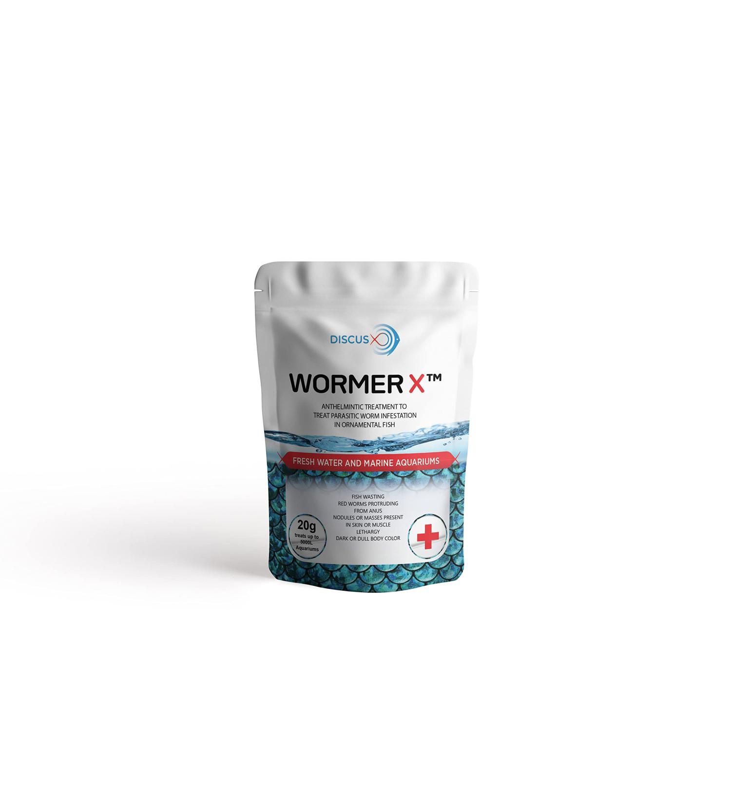 WORMERX treatment against fish parasitic worm in ornamental fish treat dark body color.