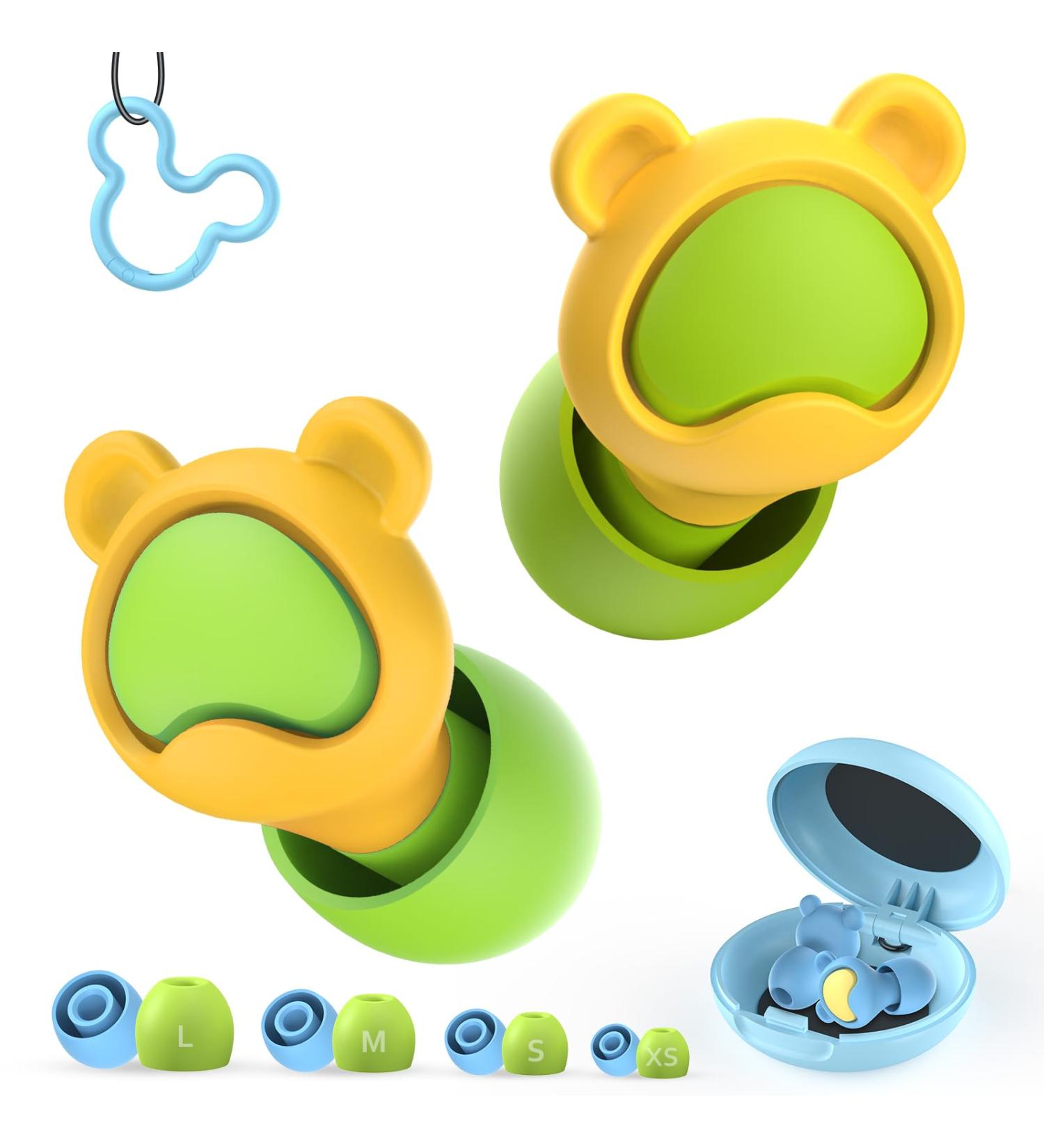 Kids Ear Plugs (6-12 yrs) - Reusable Silicone Noise Canceling Earplugs for Concerts Flying Study & Anxiety Relief - 2 Pairs (Yellow+Blue - Buy Online on GoSupps.com