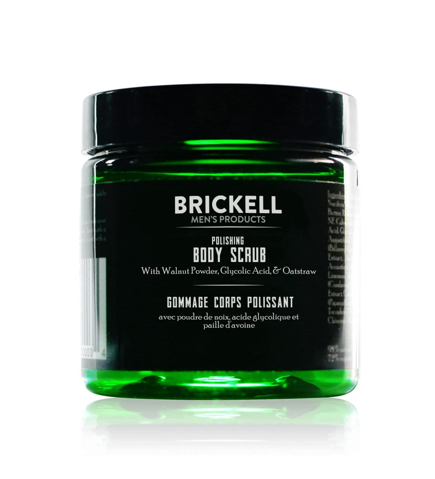 Brickell Men's Polishing Body Scrub - Natural Organic Exfoliator for Men - Prevent Blemishes, Brighten Skin - 8 oz - Buy Online on GoSupps.com