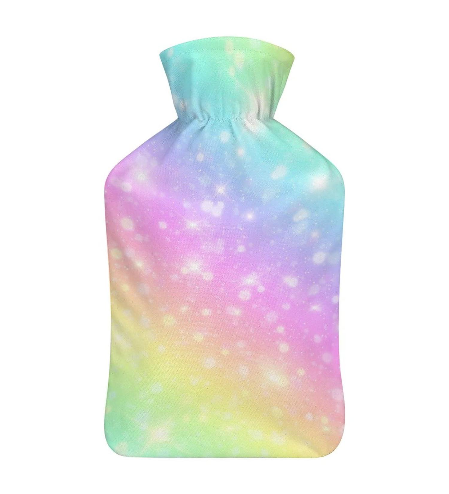Hot Water Bottle with Lid Galaxy Rainbow Rubber Hot Water Bag for Pain Relief Cramps Foot Warmer & Therapy - Buy Online on GoSupps.com