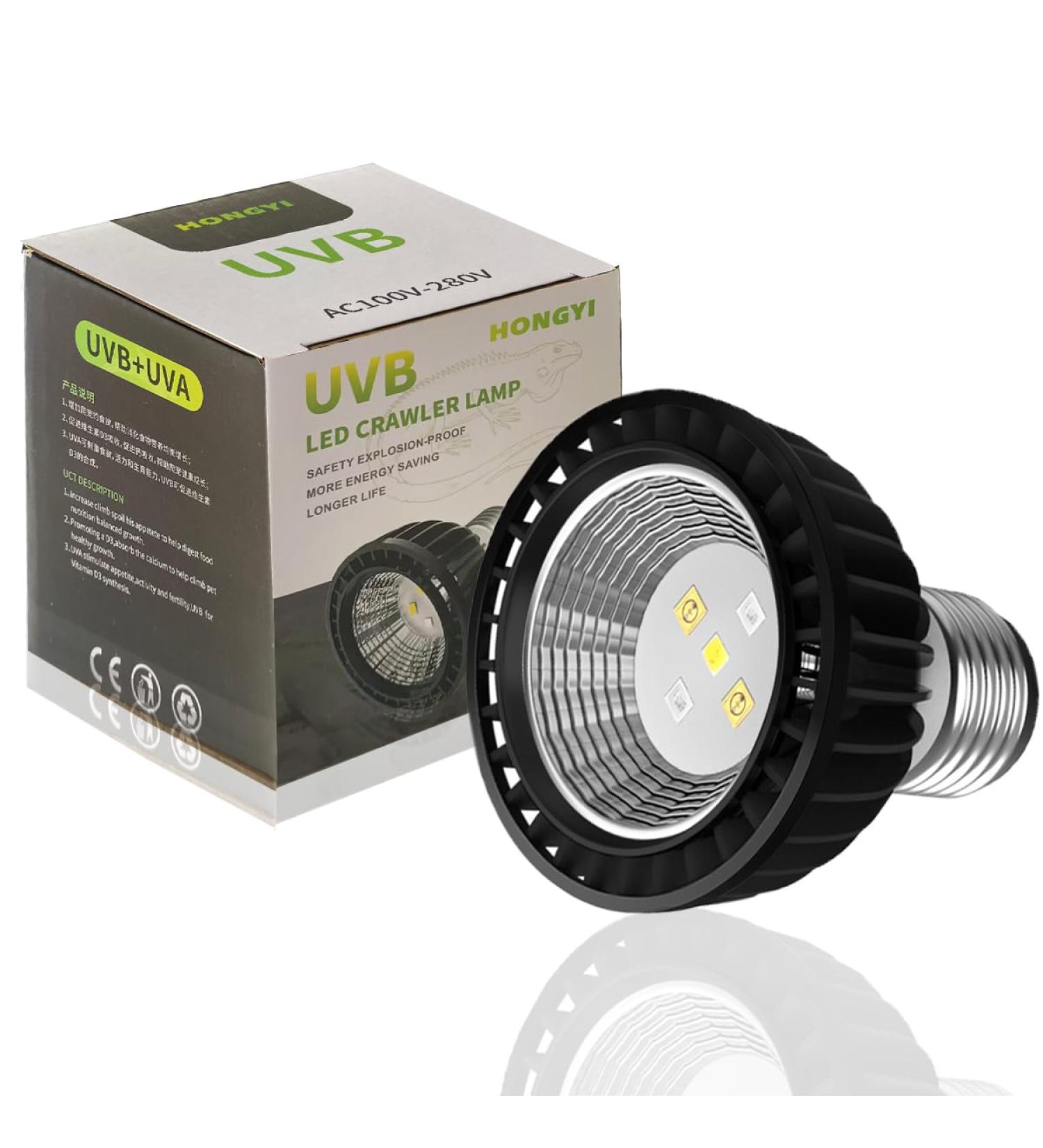 Qeeheng Turtle Heat Lamp - UVA & UVB Basking Light for Turtles Reptiles & Amphibians | Pet Heater Lamp 5.0 - Buy Online on GoSupps.com