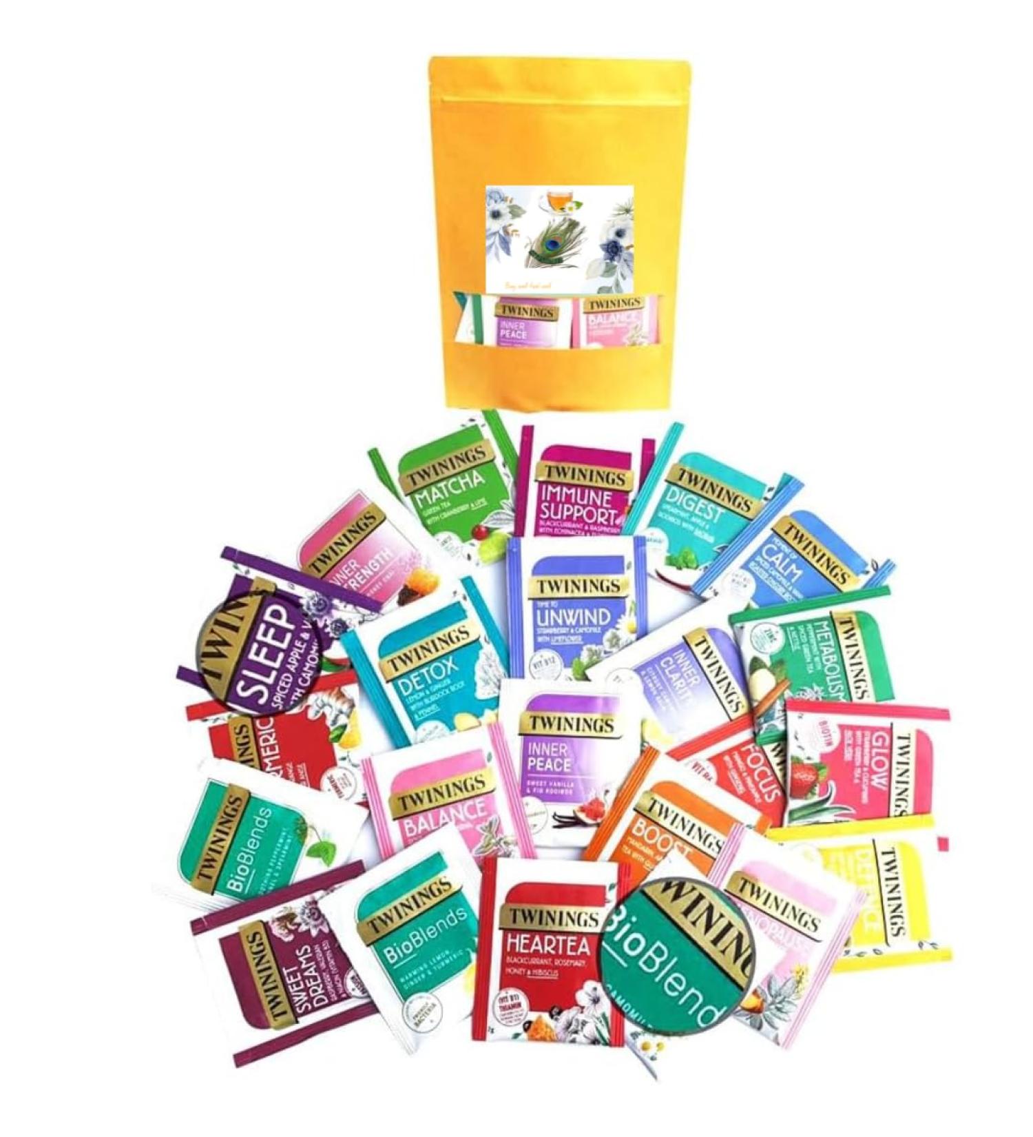 Twinings Superblends Tea Fruit Herbal Tea Selection Gift Set 23 Mixed Flavours of Superblends Soulful Blends BioBlends Mixed Collection Individually Wrapped tea bags Variety Pack Bags - Buy Online on GoSupps.com