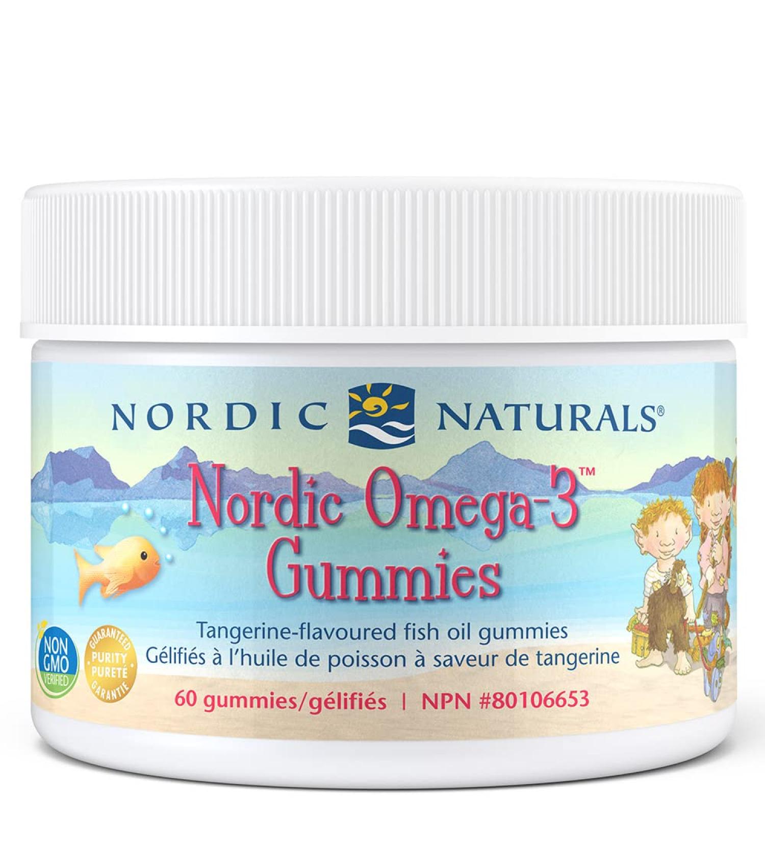 Nordic Naturals Omega-3 Gummies - Chewable Tangerine Gummy Provides Daily Dose of Omega-3s DHA and EPA for Kids and Supports Heart Health For Adults No Fishy Taste 60 Count - Buy Online on GoSupps.com