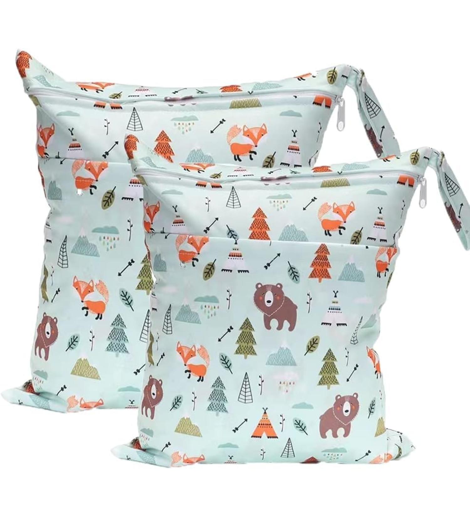 Trasun Waterproof Wet Bag Organizer for Toddler Diapers - Brown Bear | Washable & Portable for Travel Gym Beach & Pool - Buy Online on GoSupps.com