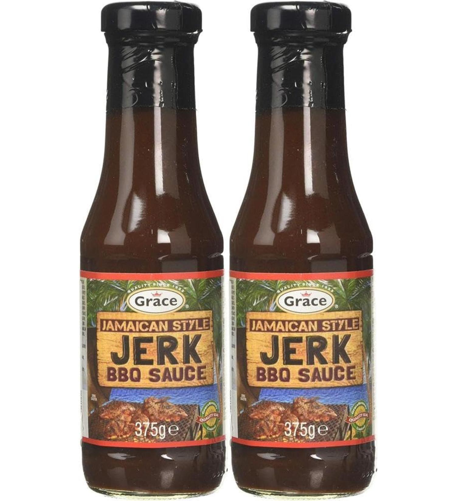 Grace Jerk BBQ Sauce 375g x 2 - Authentic Jamaican Flavor Combo - Buy Online on GoSupps.com