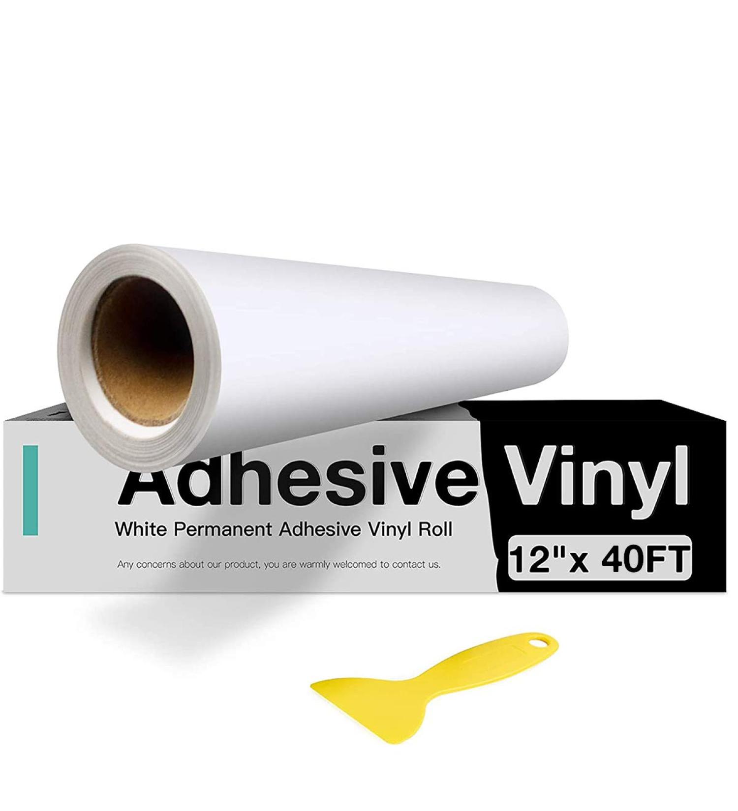 12x40 FT White Permanent Vinyl Roll for Cricut & Silhouette - Ideal for Signs, Scrapbooking, and Crafts - Buy Online on GoSupps.com