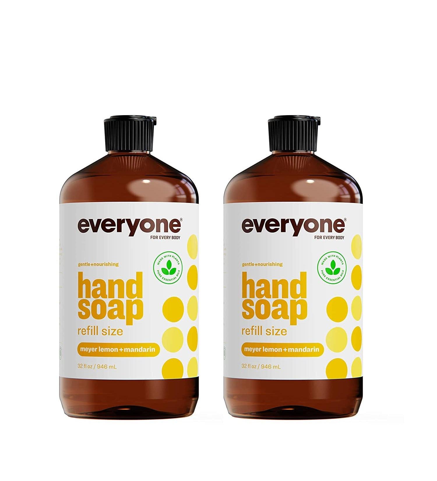Everyone Liquid Hand Soap Refill 32oz (Pack of 2) - Meyer Lemon & Mandarin Plant-Based Cleanser - Buy Online on GoSupps.com