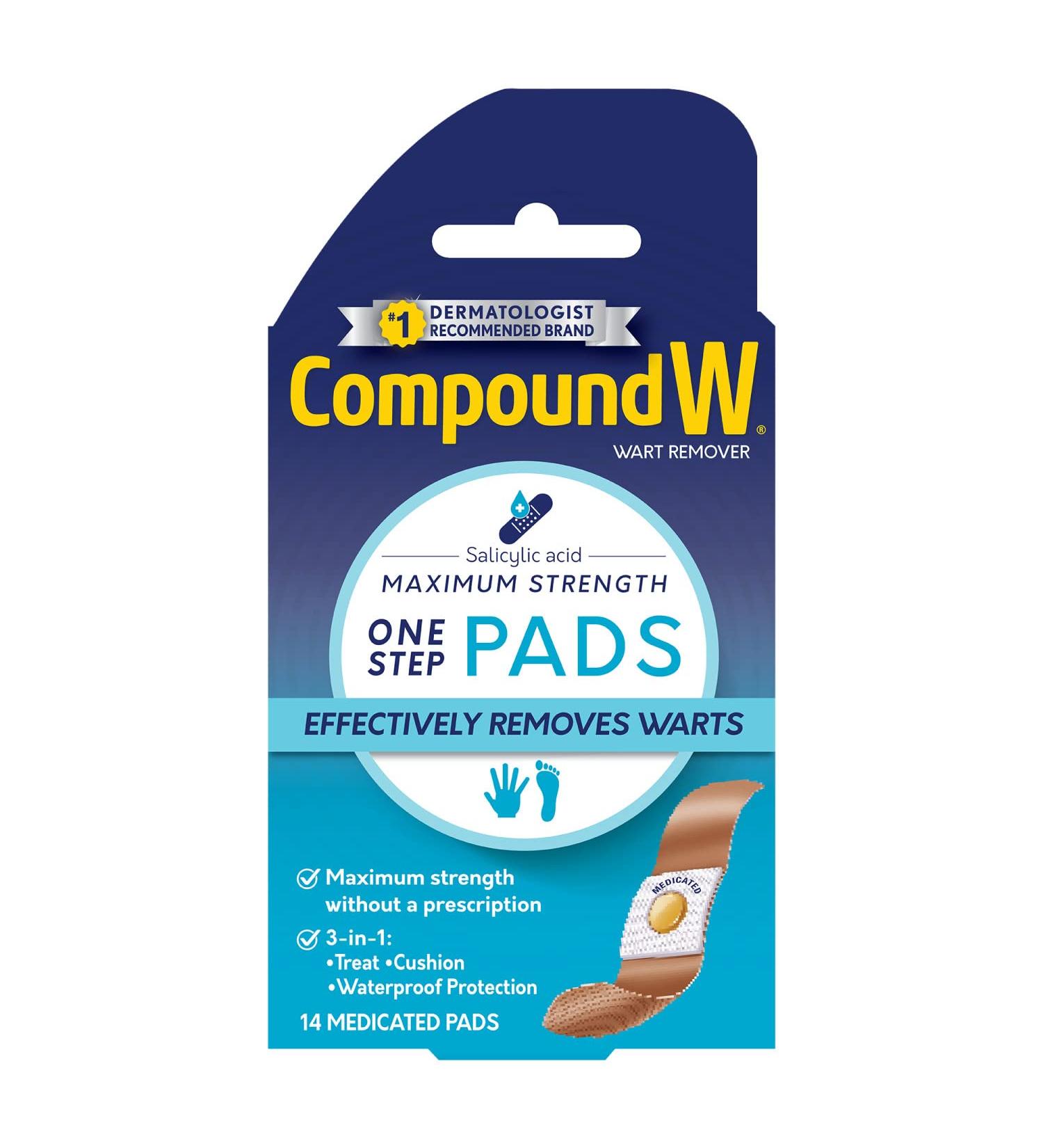 Compound W Maximum Strength Wart Remover - 14 Medicated Pads - Buy Online on GoSupps.com