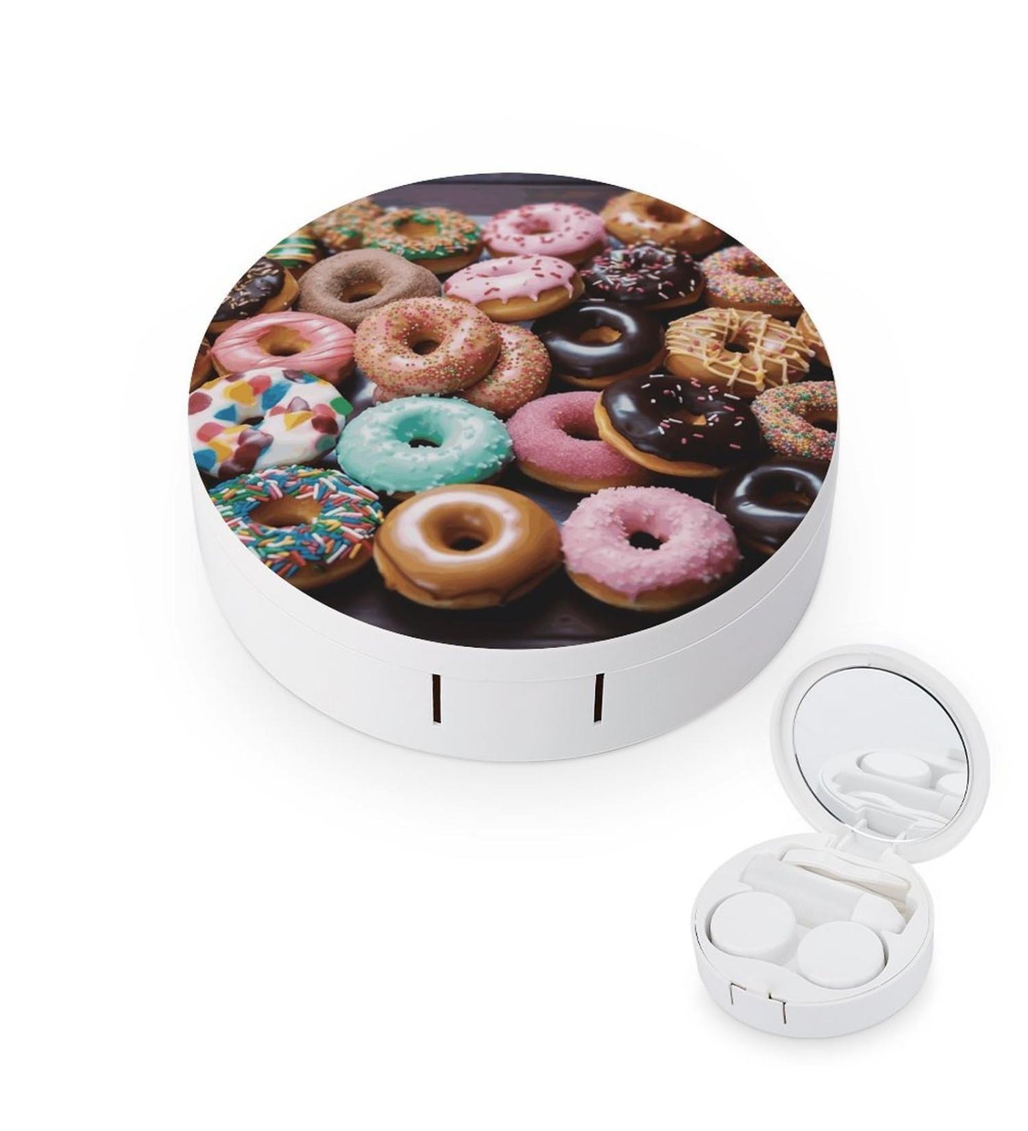 Donuts Print Contact Lens Case - Travel Box & Care Kit for Easy Lens Storage - Buy Online on GoSupps.com