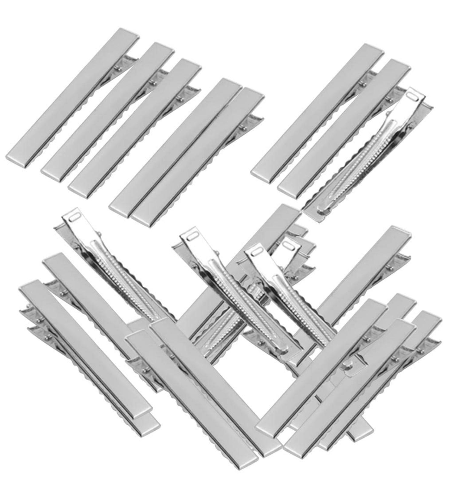 MonkeyJack 50 Pieces Flat Metal Single Prong Alligator Hair Clips Duckbills Barrette Bows DIY - 56mm - Buy Online on GoSupps.com