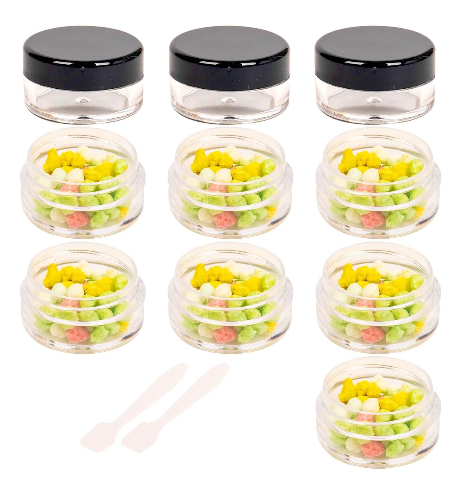 10ml Black Jars with Lids - Set of 10 Empty Cream & Lip Balm Jars for DIY - International Shipping - Buy Online on GoSupps.com
