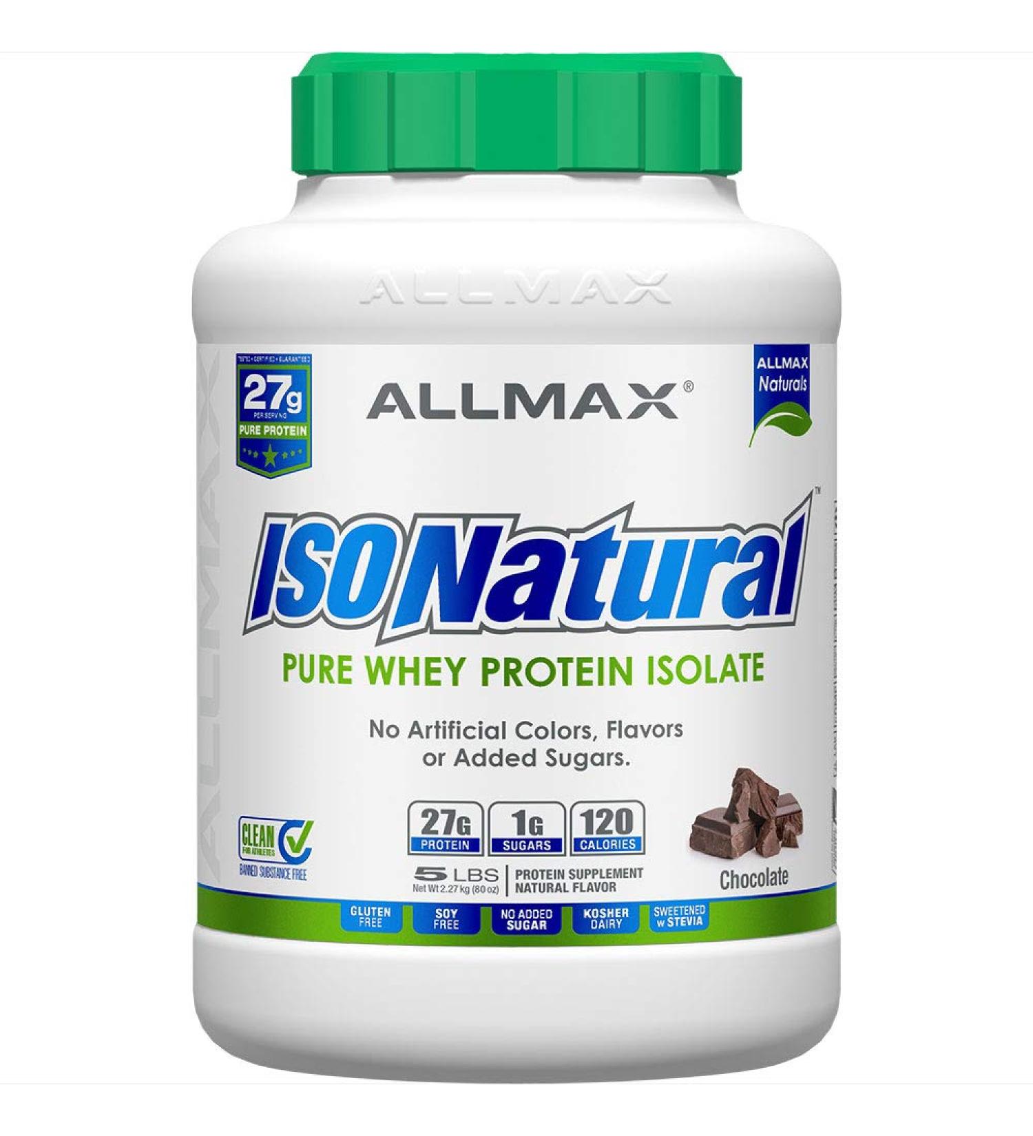 ALLMAX IsoNatural Pure Whey Protein Isolate - Chocolate 5 lbs | High-Quality Protein Supplement - Buy Online on GoSupps.com