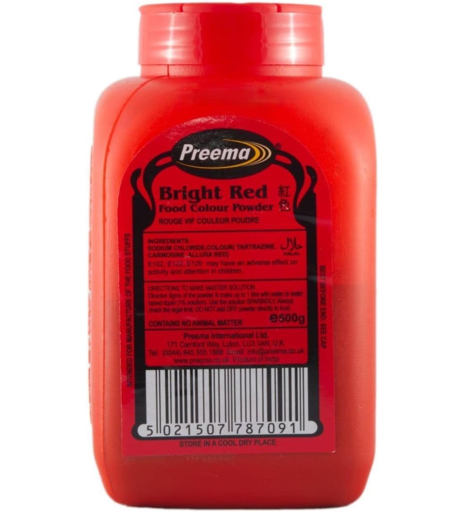 Preema | Bright Red | Food Colour Powder | (500g) Pack | Premium Quality | Bright Colour Powder - Buy Online on GoSupps.com