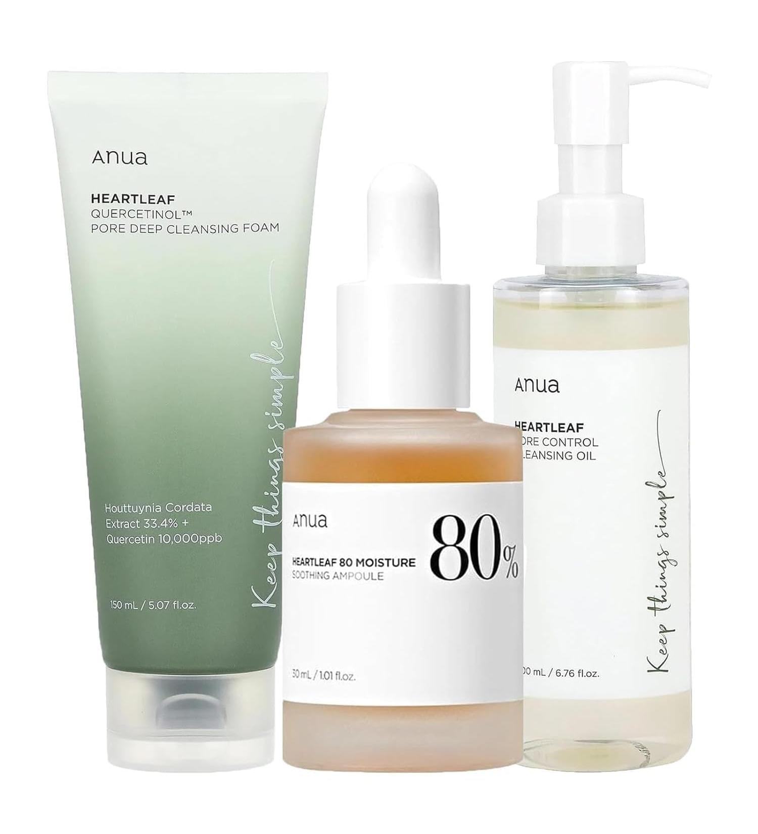 Heartleaf Pore Control Cleansing Set - Deep Cleansing Oil Foam & Soothing Toner | International Shipping - Buy Online on GoSupps.com