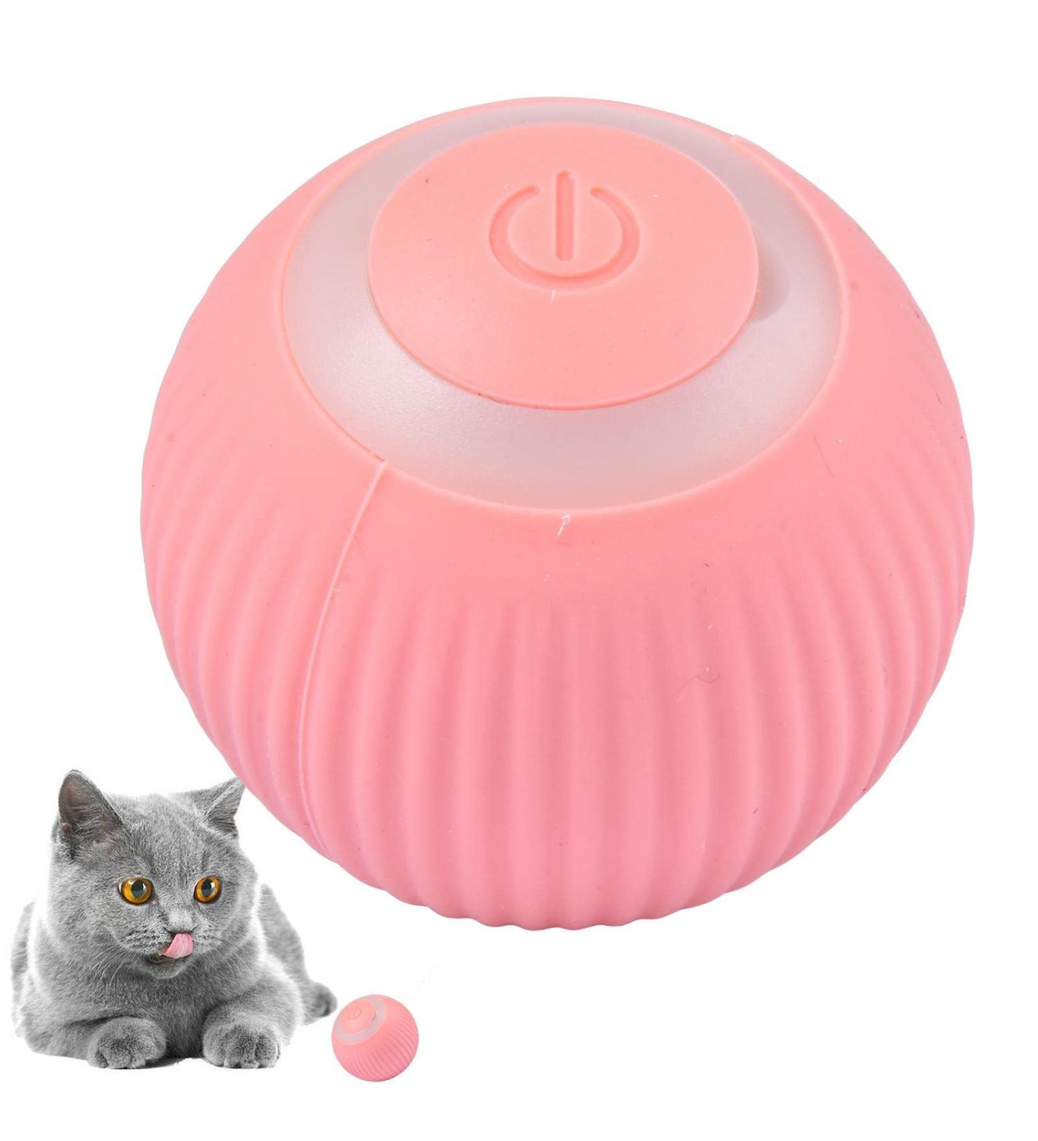 2PCs Power Ball 2.0 Cat Toy - Interactive Pink Rotating Cat Ball for Engaging Play | Aiveys Gertar 360 Intelligent Cat Toy - Buy Online on GoSupps.com