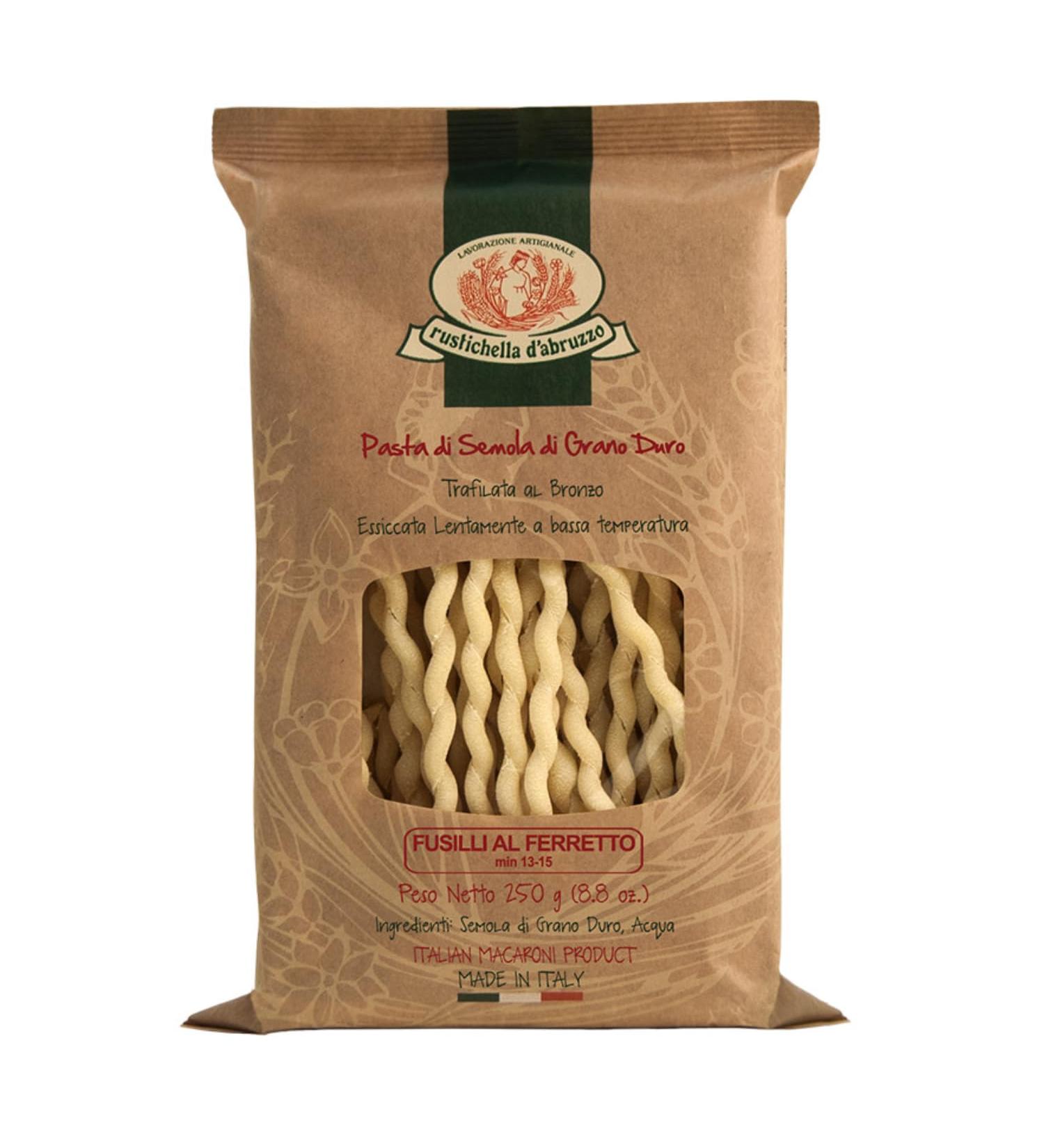  Rustichella d'Abruzzo Rustichella d'Abruzzo | Fusilli Semola Hard Wheat with armature | Bronze Trafil e Pasta - 1 x 250 Gr | Italian artisanal pasta slowly dried low temperature - Buy Online on GoSupps.com