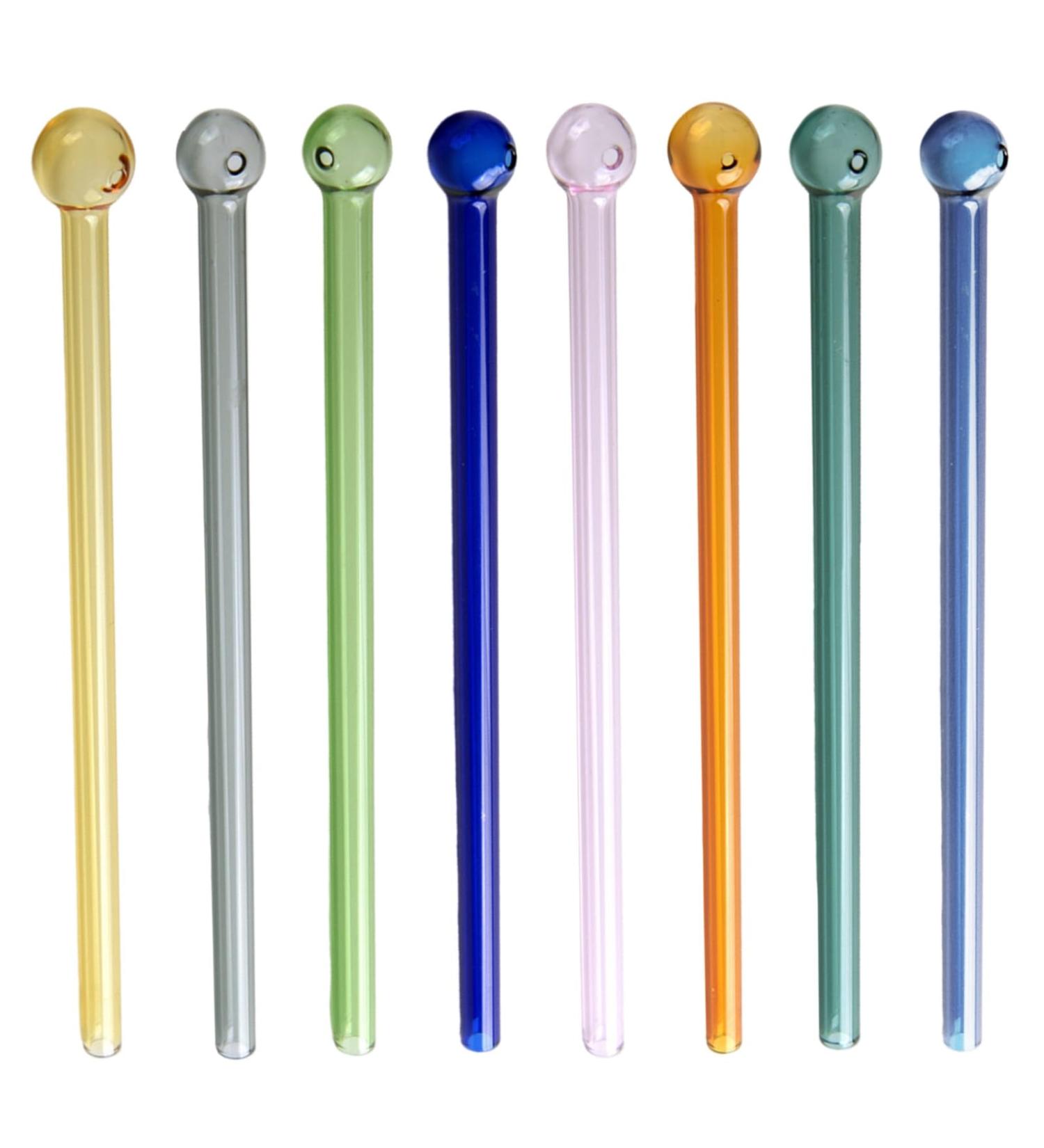kurriuwu Low Temperature Resistant Glass Straws 8pcs Borosilicate Glass Straws Reusable Colored Straws for Milkshake Juice Drinking 8pcs - Buy Online on GoSupps.com