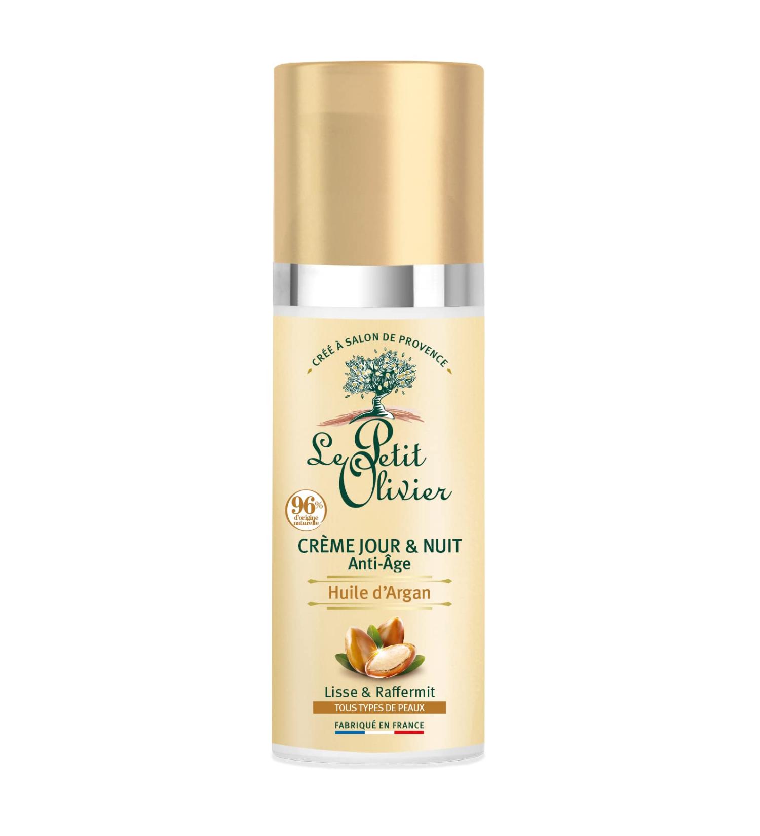 LE PETIT OLIVIER - Anti-Aging Day & Night Cream - Argan Oil - Smoothes & Firms - All Skin Types - With Hyaluronic Acid - 96% Natural Origin - Silicone Free - Made in France - 50 ml - Buy Online on GoSupps.com