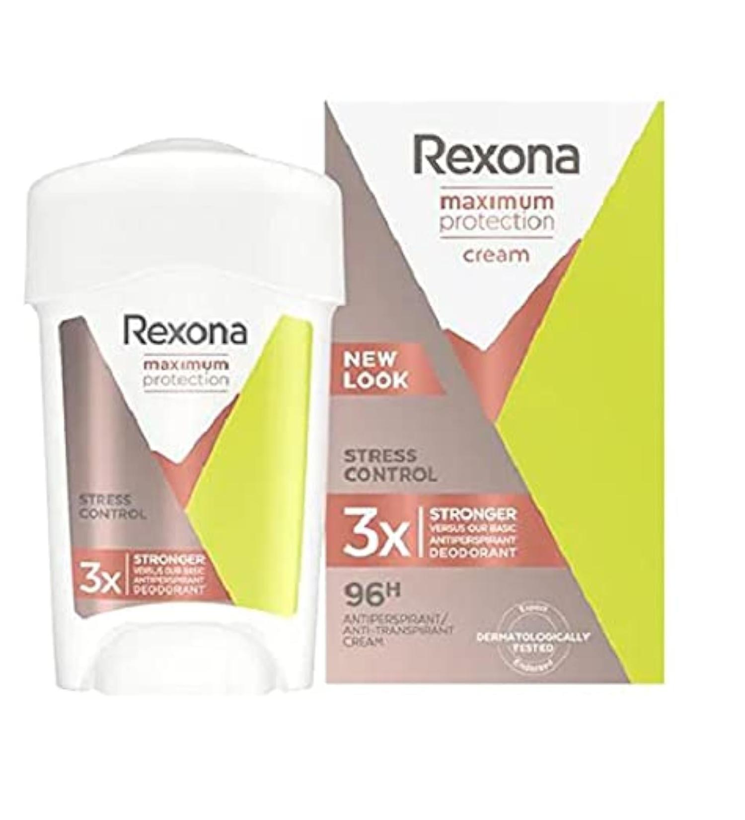 Rexona 3 Pack Antiperspirant Cream Deodorant for Women - Stress Control - 45ml