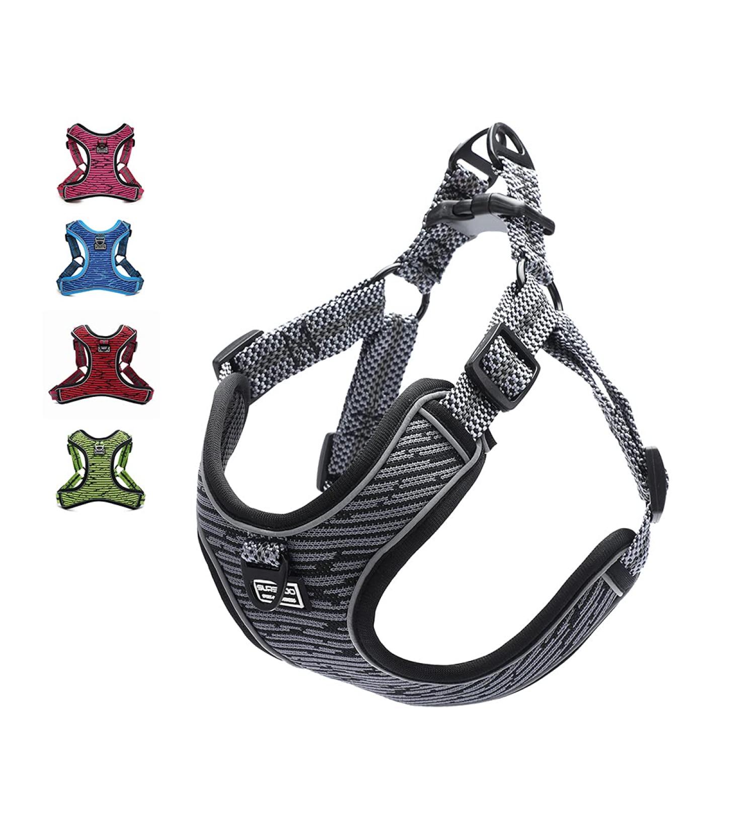 Suredoo Dog Harness for Small & Medium Dogs - No-Pull Reflective Adjustable Harness for Puppies & Pets (Soft Gray) - Buy Online on GoSupps.com