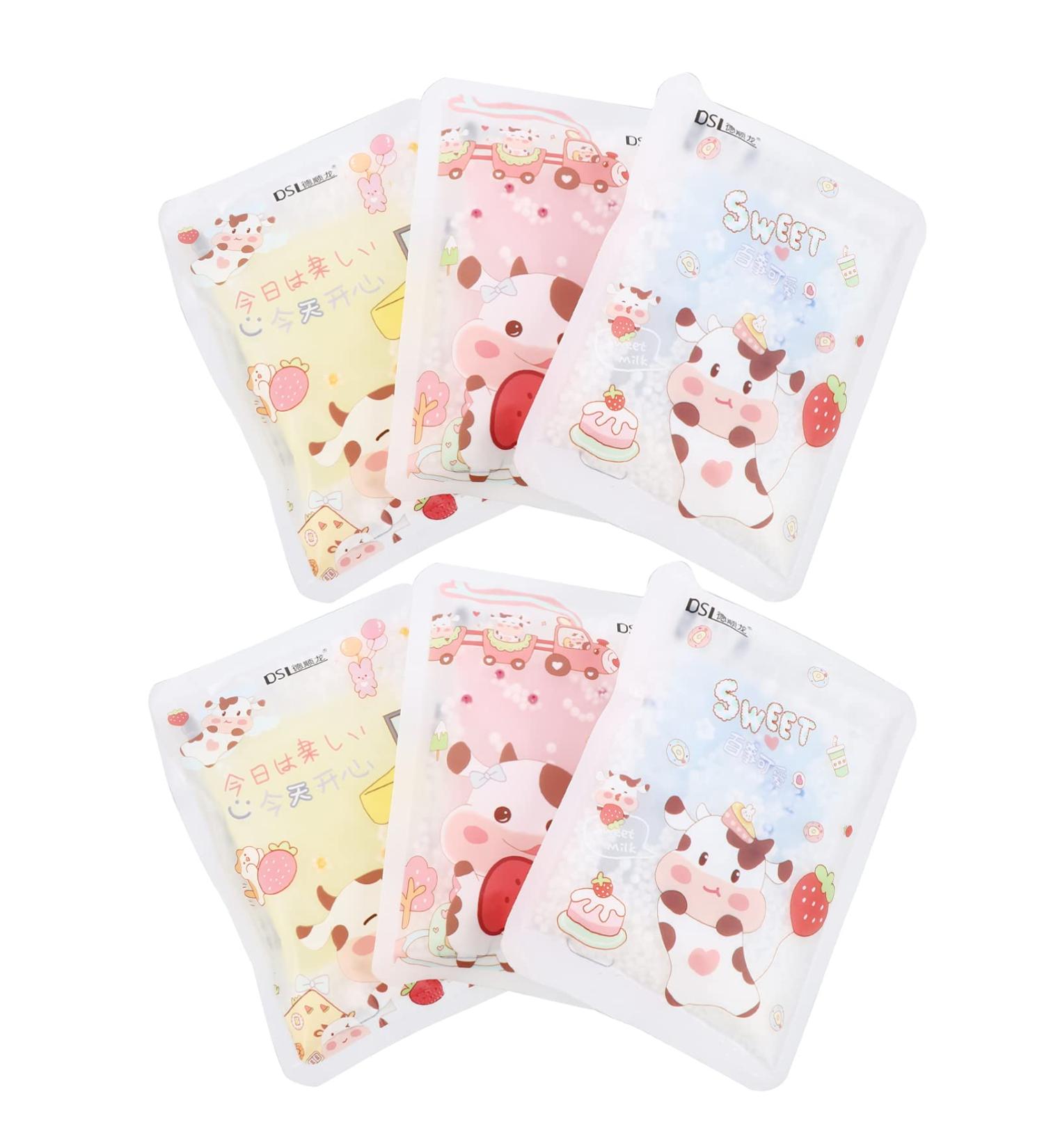 Healifty 6pcs Kids Portable Ice Pack - Cartoon Cow Animal Cooler Pack for Kids, Teething, Headache - Cold Pack for Children - Buy Online on GoSupps.com