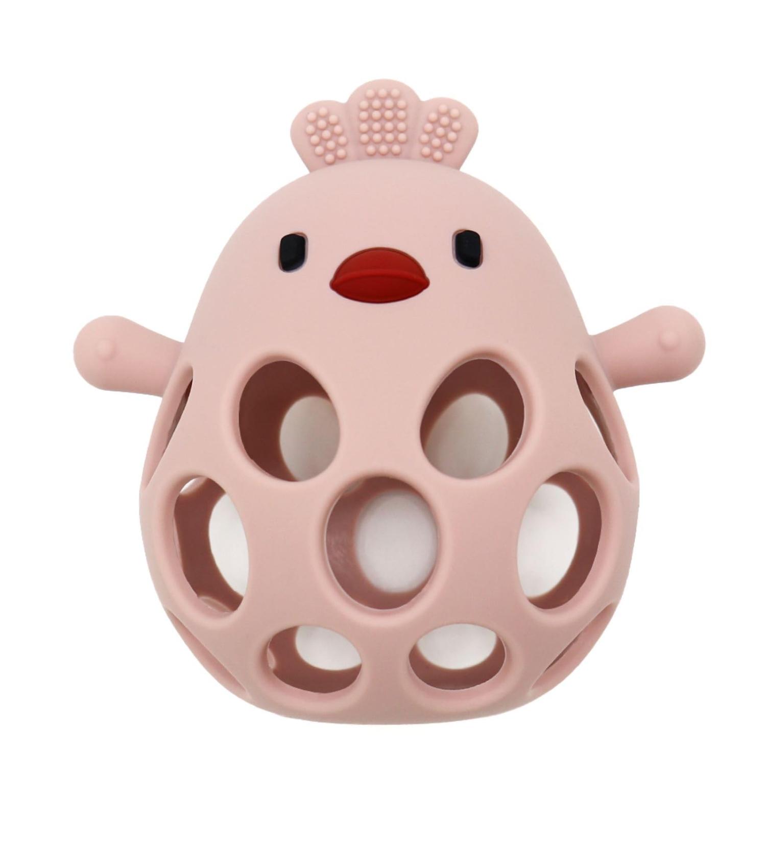 KIAANS Baby Teething Toys - Silicone Chick Teether BPA Free Teething & Grasping Toy for Babies (Pink) - Safe & Fun! - Buy Online on GoSupps.com