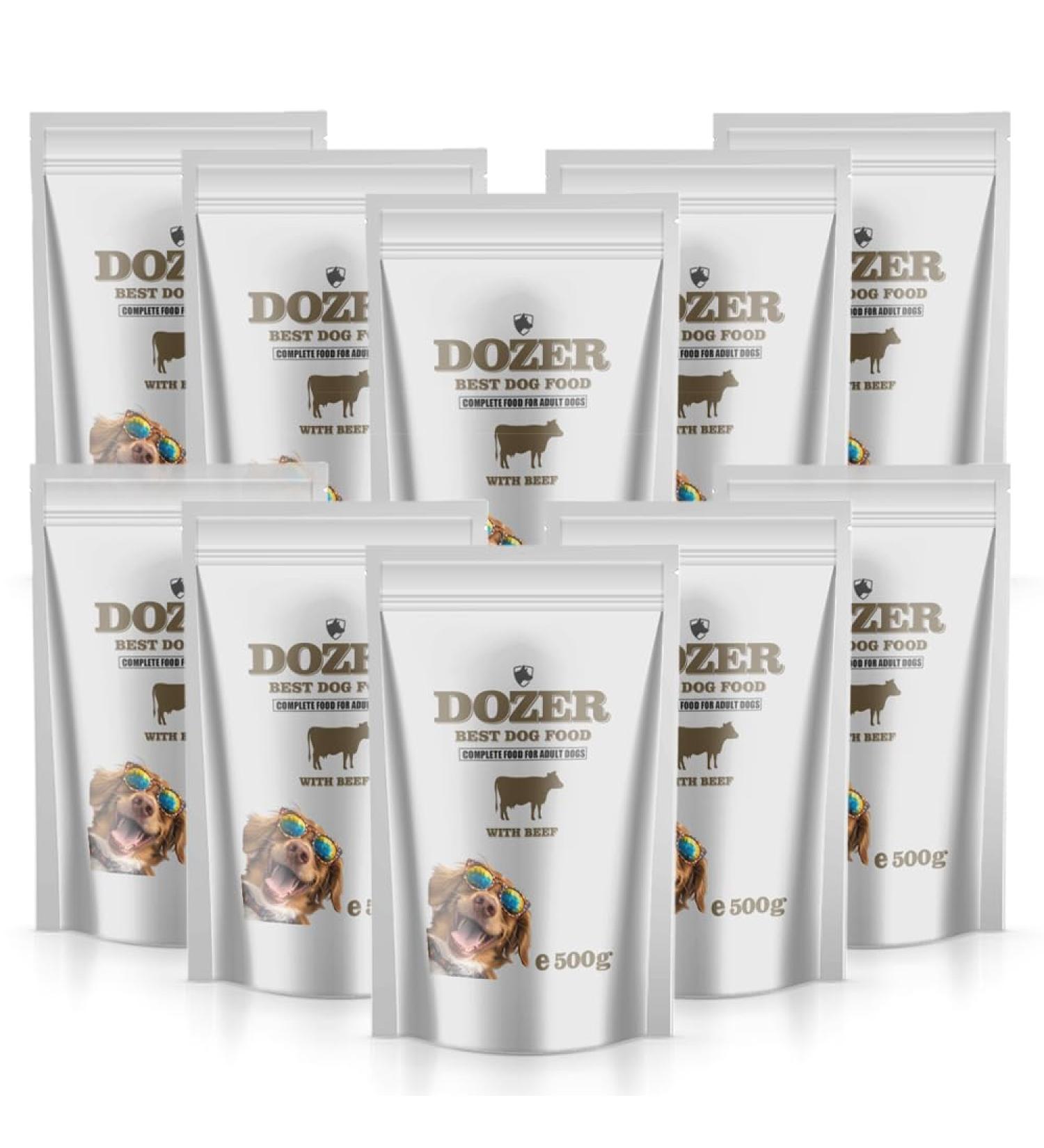 DOZER Adult Dog Food | Complete Food with Different Types of Meat (500 g) | Natural and Nutritious | Wet Dog Food (x 10 Beef) - Buy Online on GoSupps.com