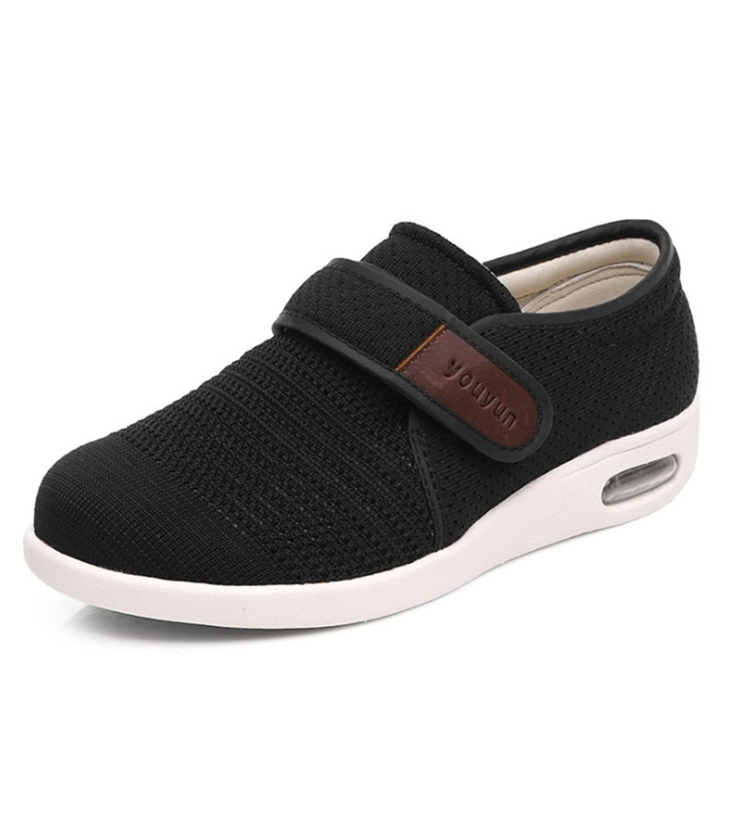 Men's Diabetic Orthopedic Anti-Slip Shoes - Black, Size 12 | Wide & Comfortable for Swollen Feet, Arthritis, Edema, Plantar Fasciitis - Buy Online on GoSupps.com