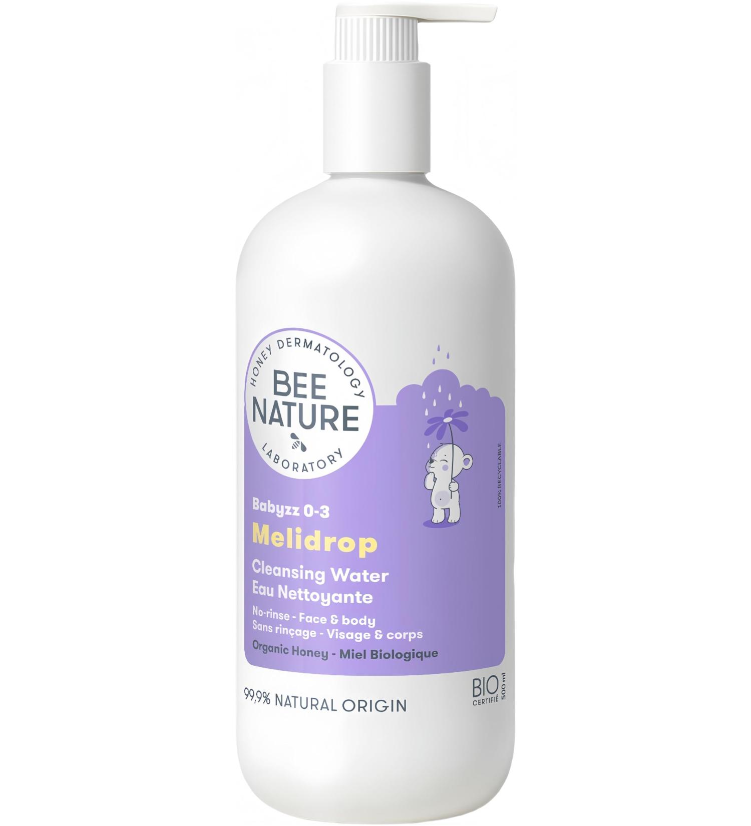 Bee Nature - 3 en 1 Eau Nettoyante B b - Miel Bio - Sans Rin age - Cr me Solaire Nettoyante - Pour Le Visage Corps et Si ge Du B b - 99 9% Naturelle - Tous les Types de Peau - 500ml - Buy Online on GoSupps.com