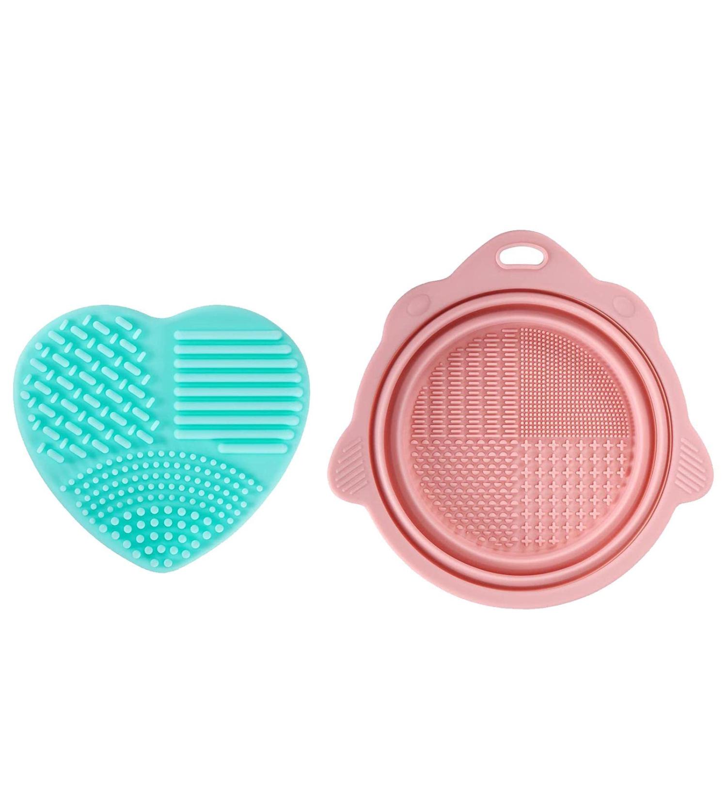 Makeup Brushes Cleaner Foldable Portable Makeup Brush Cleaning Bowl with Silicone Cleaning Mat sy to Clean the Makeup Brush Powder Puff Sponge - Buy Online on GoSupps.com