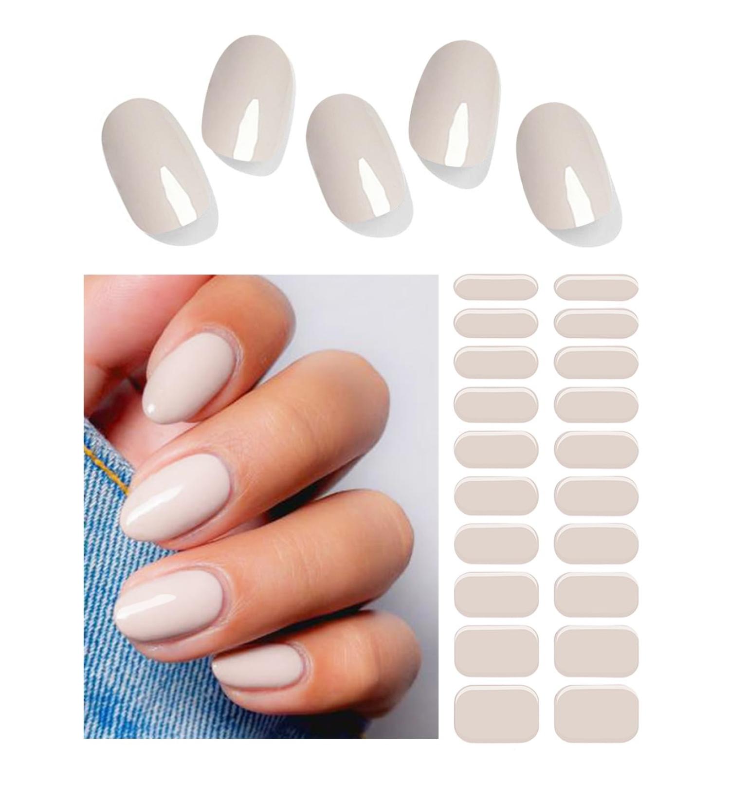Wahrshei Nail Foils - 20 Beige Self-Adhesive UV Gel Nail Stickers & Wraps for Stunning Nails - Buy Online on GoSupps.com