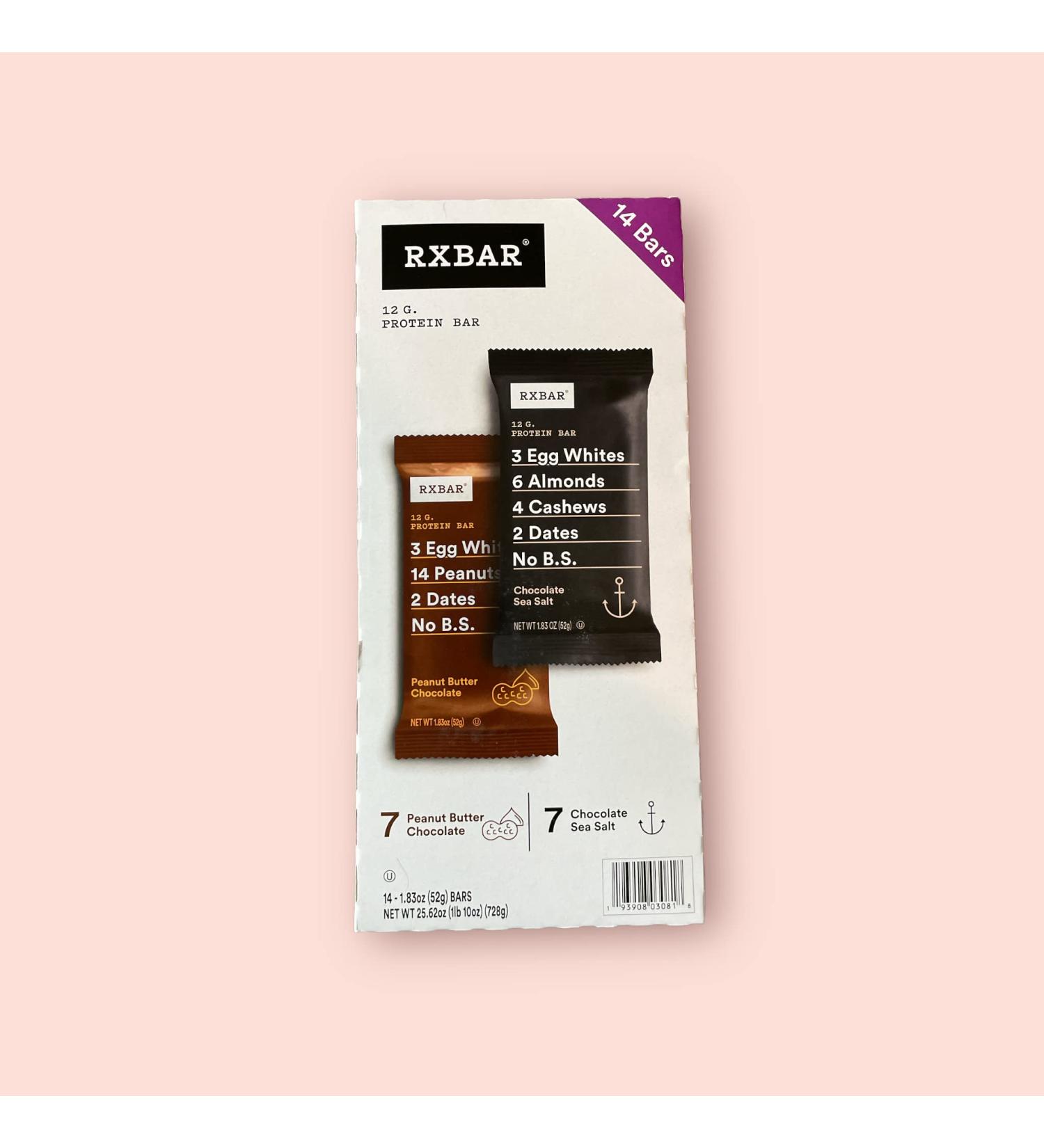 RX BAR Variety Pack Chocolate Sea Salt & Chocolate Peanut Butter 14 Count 14 Count (Pack of 1) - Buy Online on GoSupps.com