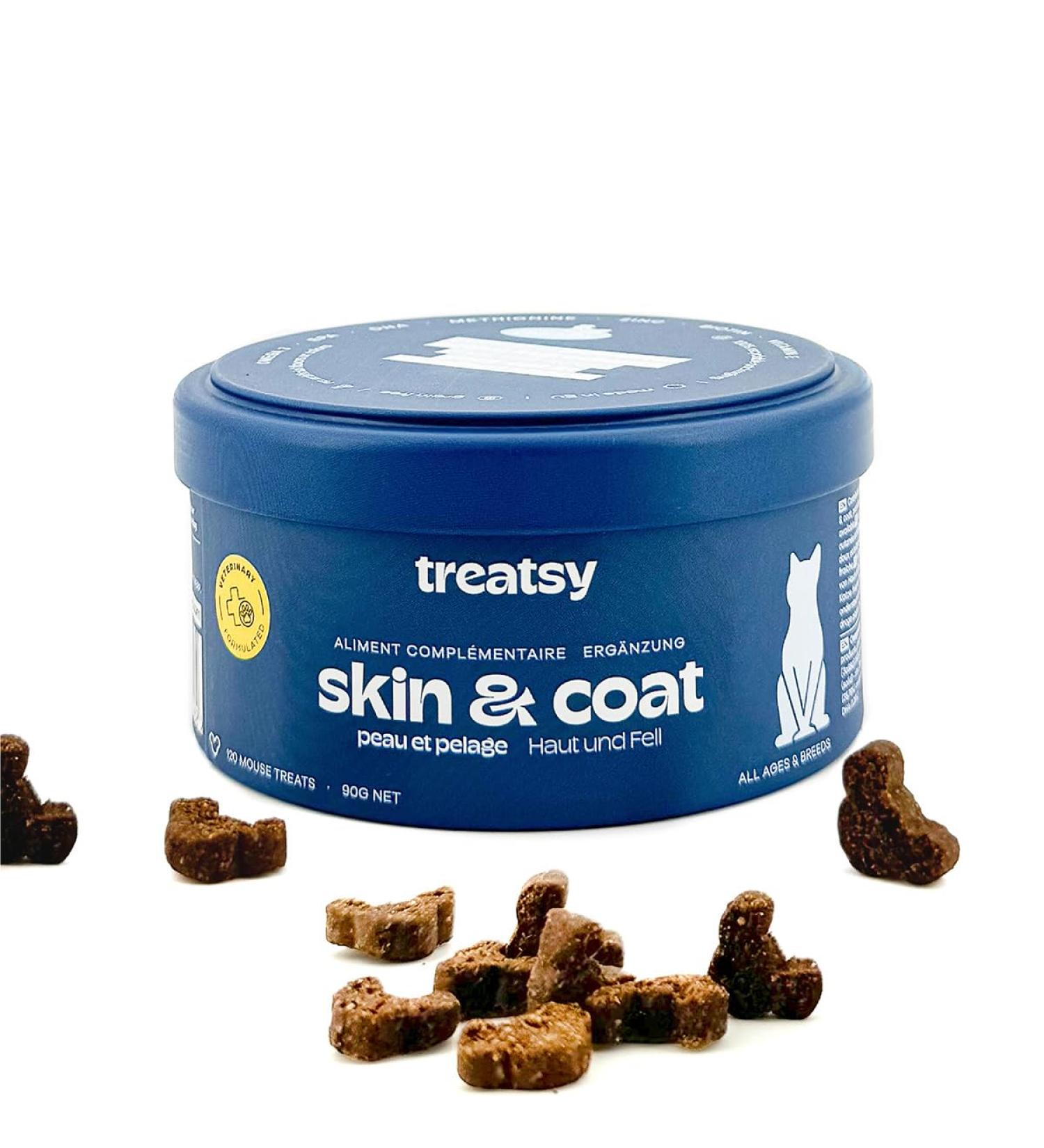 Treatsy Cat Supplement. Against Allergies Skin & Hair - allergy atopy dermatitis - Omega 3 Zinc biotin - Recommended by Veterinarians - Buy Online on GoSupps.com