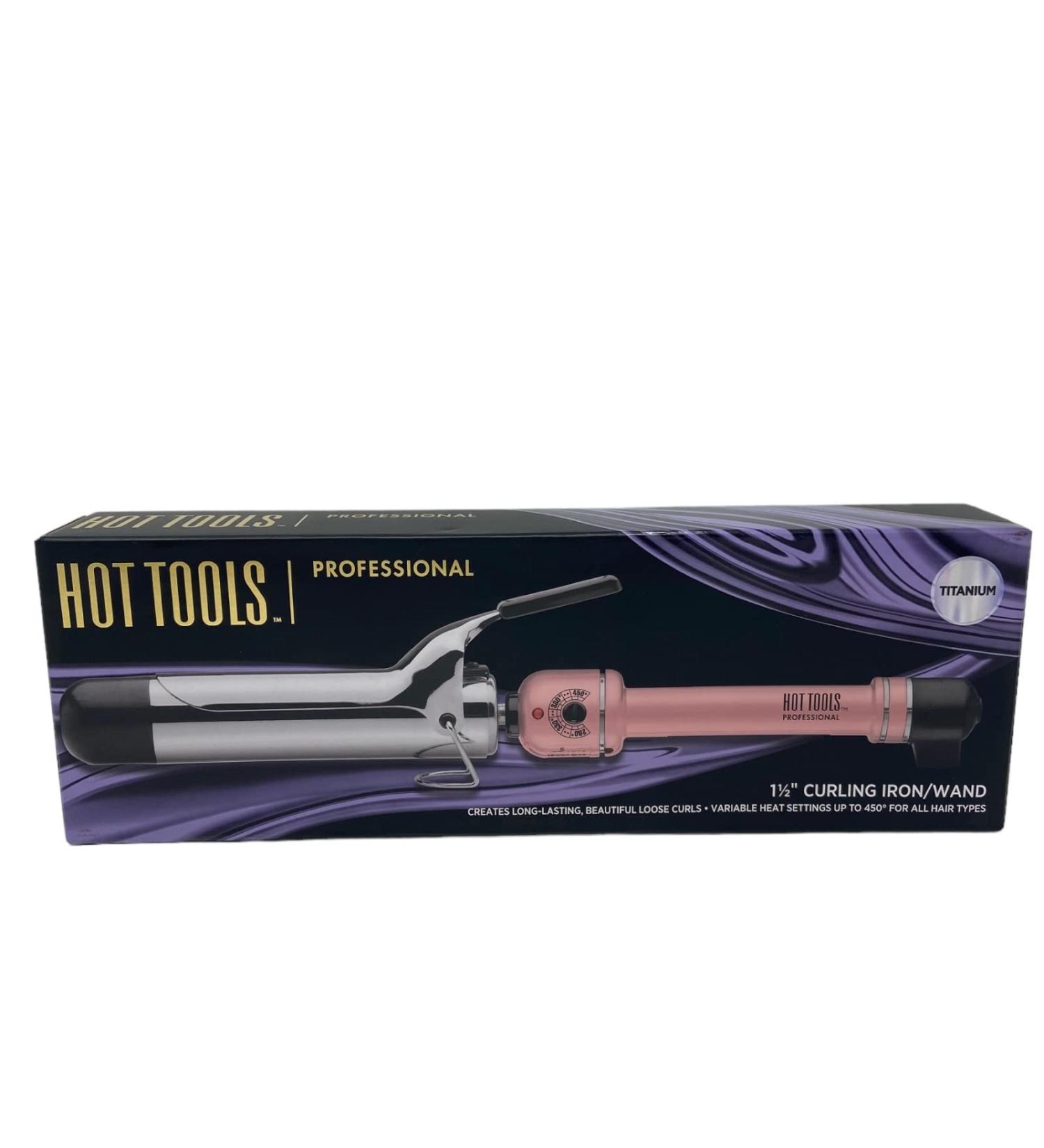 Hot Tools Professional 1 1/2" Titanium Curling Iron/Wand Pink