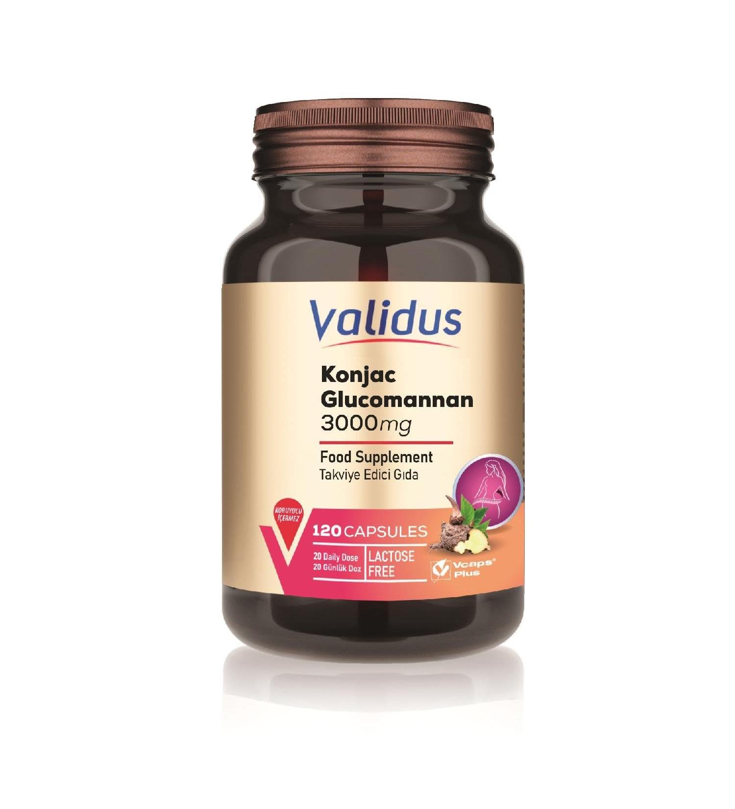 VALIDUS Konjak Glukomannan 3000 mg 120 Capsules - Buy Online on GoSupps.com
