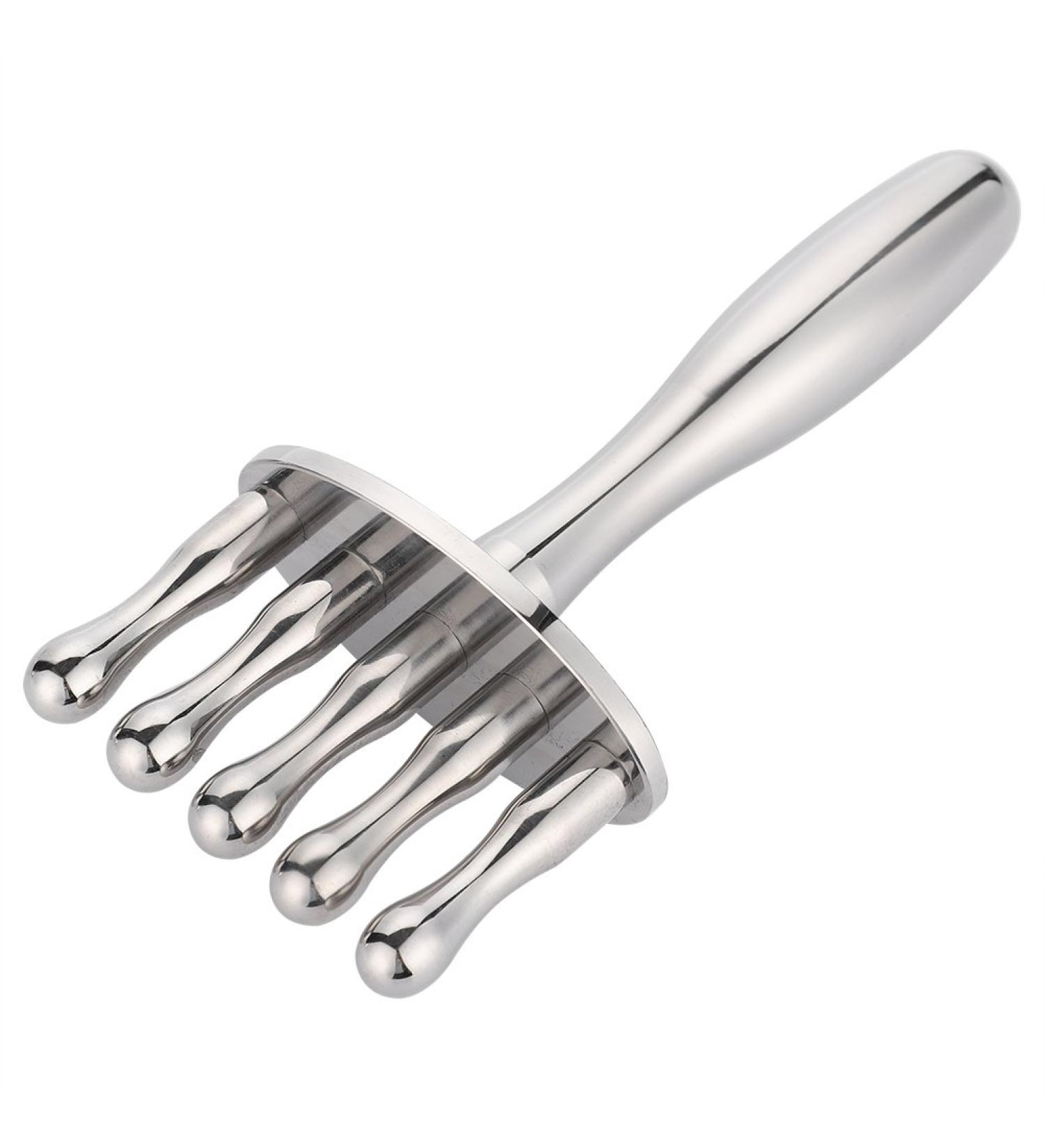 Buy Hohxfyp Acupuncture Pen - Stainless Steel 5 Fork Magnetotherapy Tool for Deep Tissue Massage (6.3 inch Silver) | Manual Acupressure for Face & Body - Buy Online on GoSupps.com