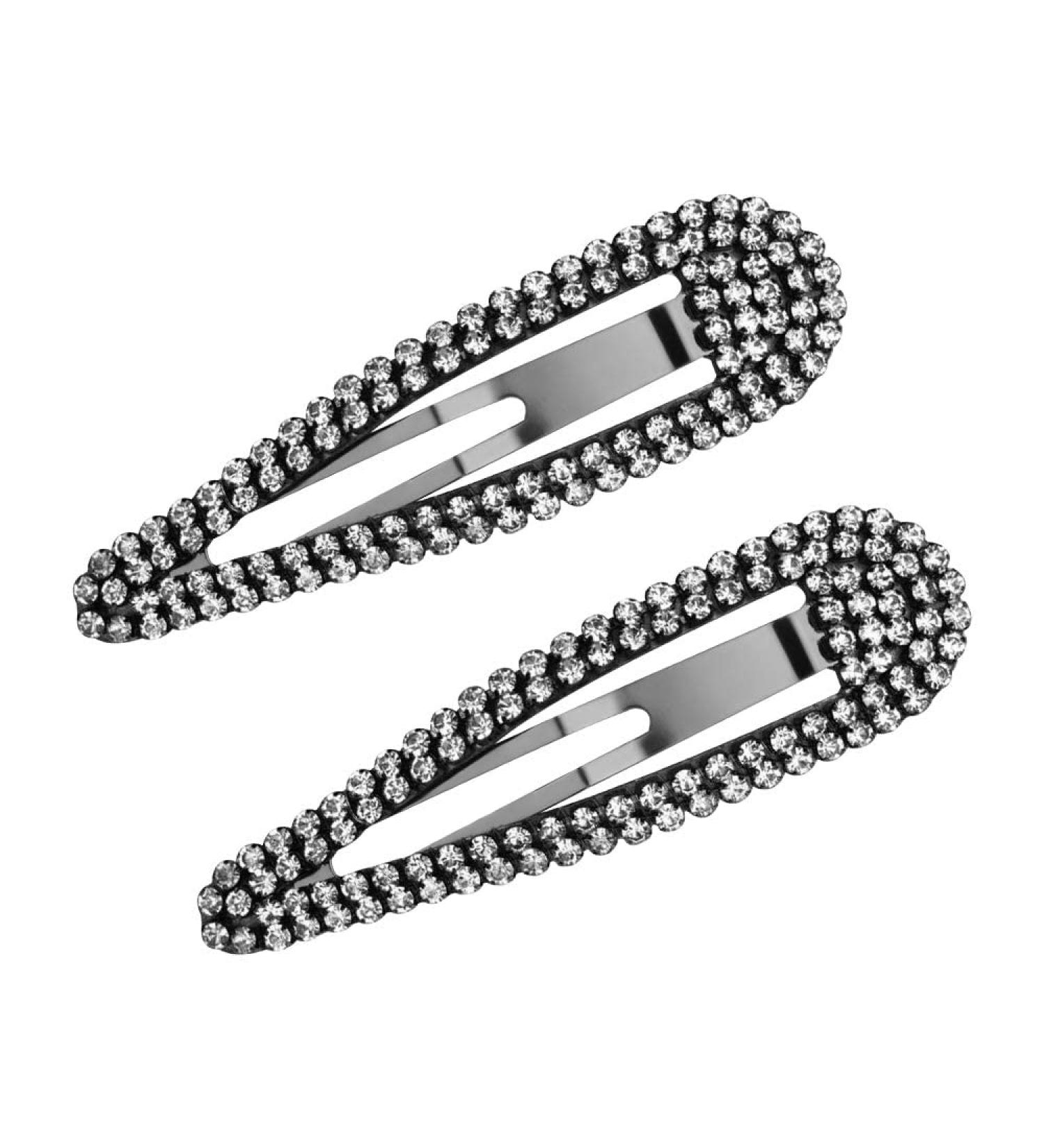 Buy PCS Glitter Rhinestone Hair Clips - Stylish Snap Hair Accessories for Ladies Women & Girls (Black) | International Shipping Available - Buy Online on GoSupps.com