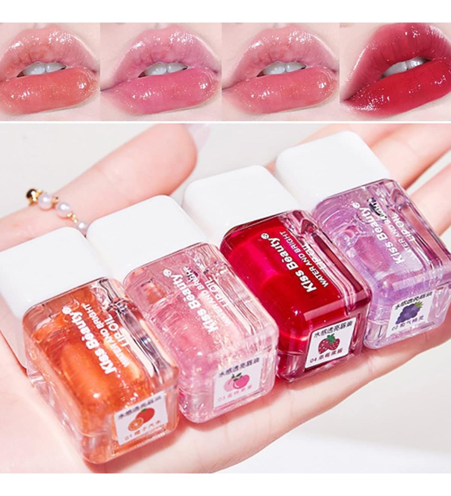YJLIDJY Pearlescent Plumping Lip Oil Set - Hydrating Tinted Gloss for Long-Lasting Nourishing Glow and Fine Line Reduction (4Pcs) - Buy Online on GoSupps.com