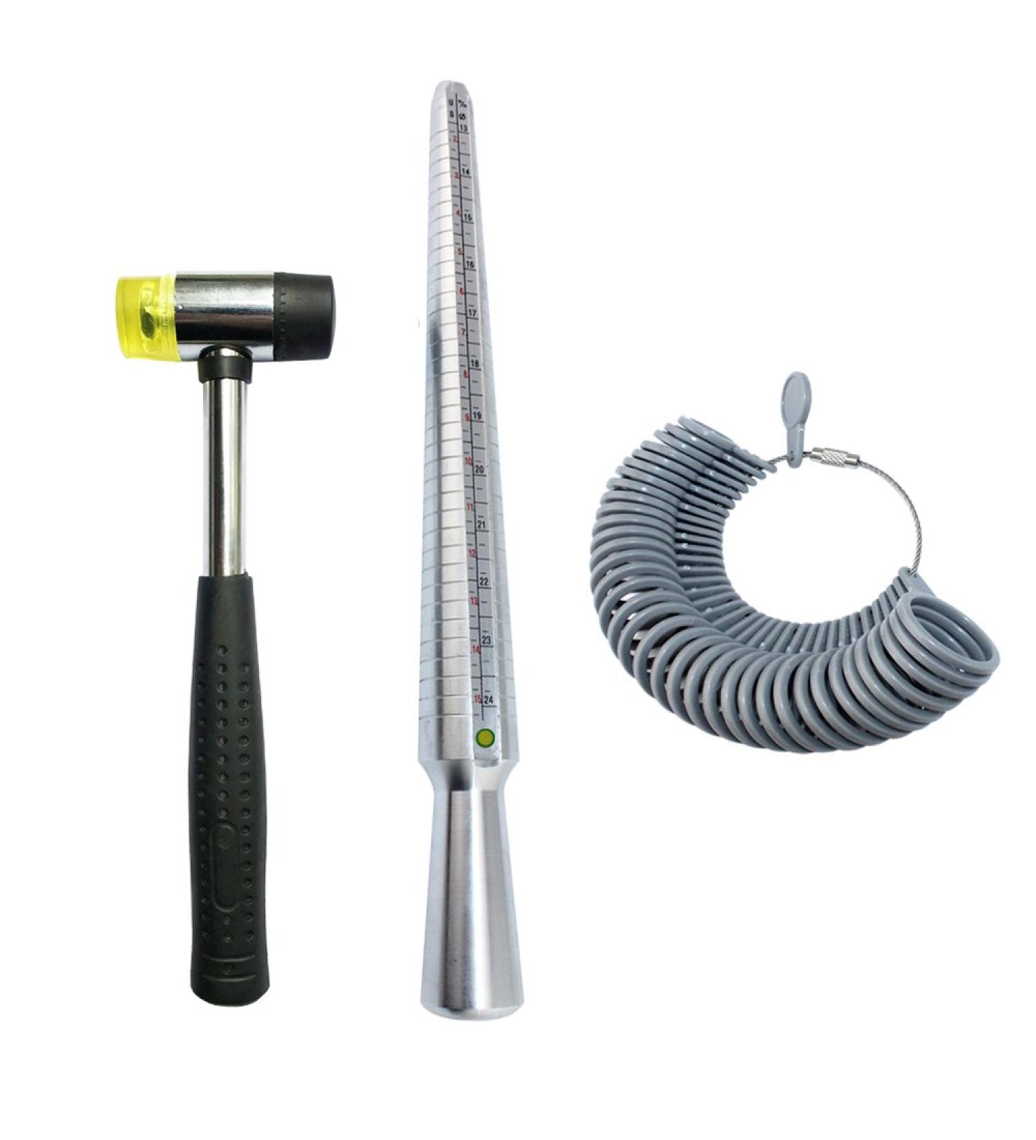 NIUPIKA Ring Sizer Set and Mandrel Finger Sizing Gauge with Rubber Hammer - US Size Jewelry Measurement Tools - Buy Online on GoSupps.com