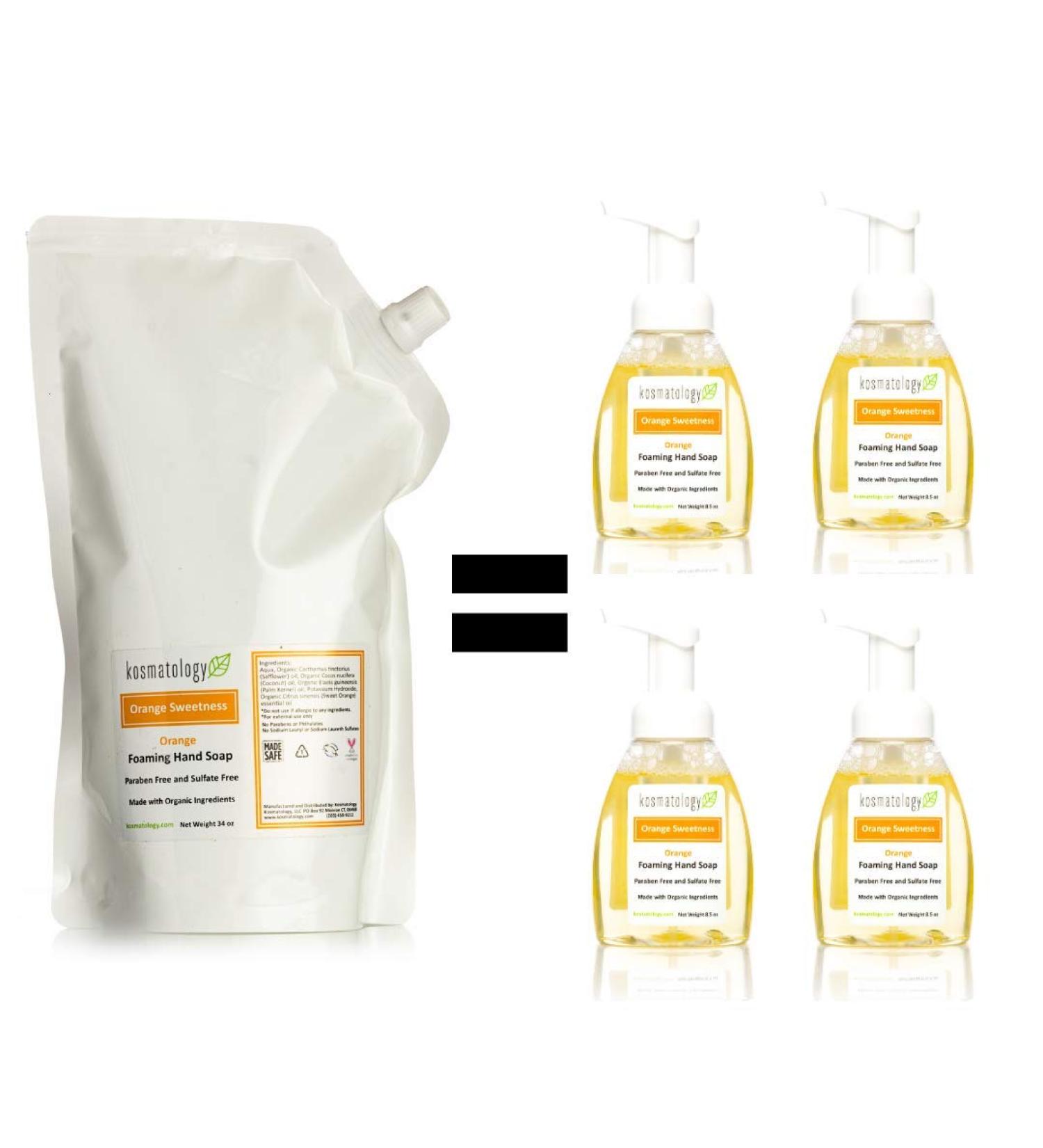 Organic Orange Sweetness Foaming Hand Soap Refill Bag - 34 fl oz | Eco-Friendly Cleanser for Healthy Skin - International Shipping Available - Buy Online on GoSupps.com