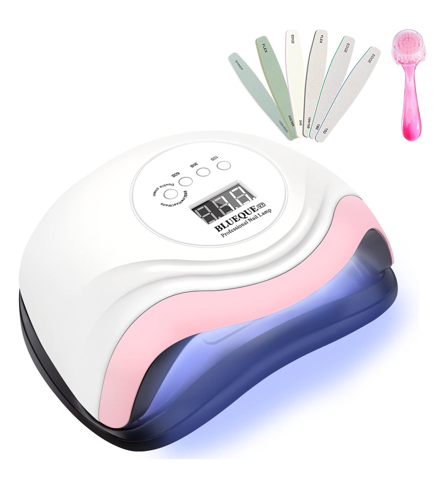 168W UV LED Nail Lamp Set for Gel Polishes with Bonus Nail Files and Brush - Buy Online on GoSupps.com
